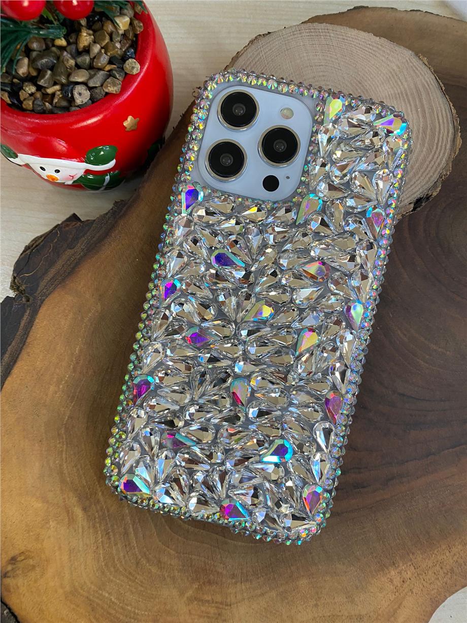 Full Orijinal Taşlı Exclusive Silikon Kenarlı Telefon Kılıfı Çok Renkli