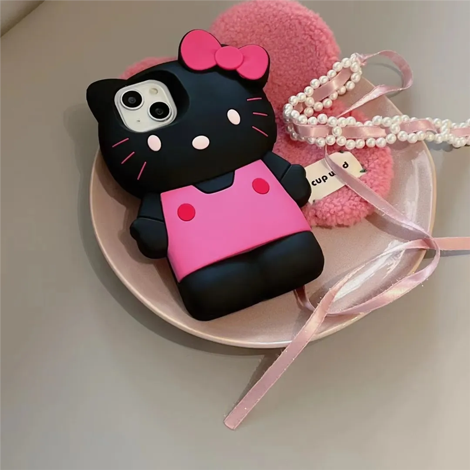 Hello Kitty Kabartmalı Silikon Hamur Telefon Kılıfı
