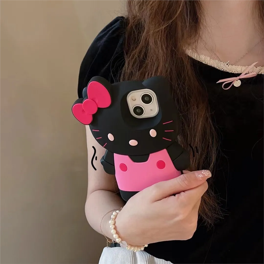 Hello Kitty Kabartmalı Silikon Hamur Telefon Kılıfı