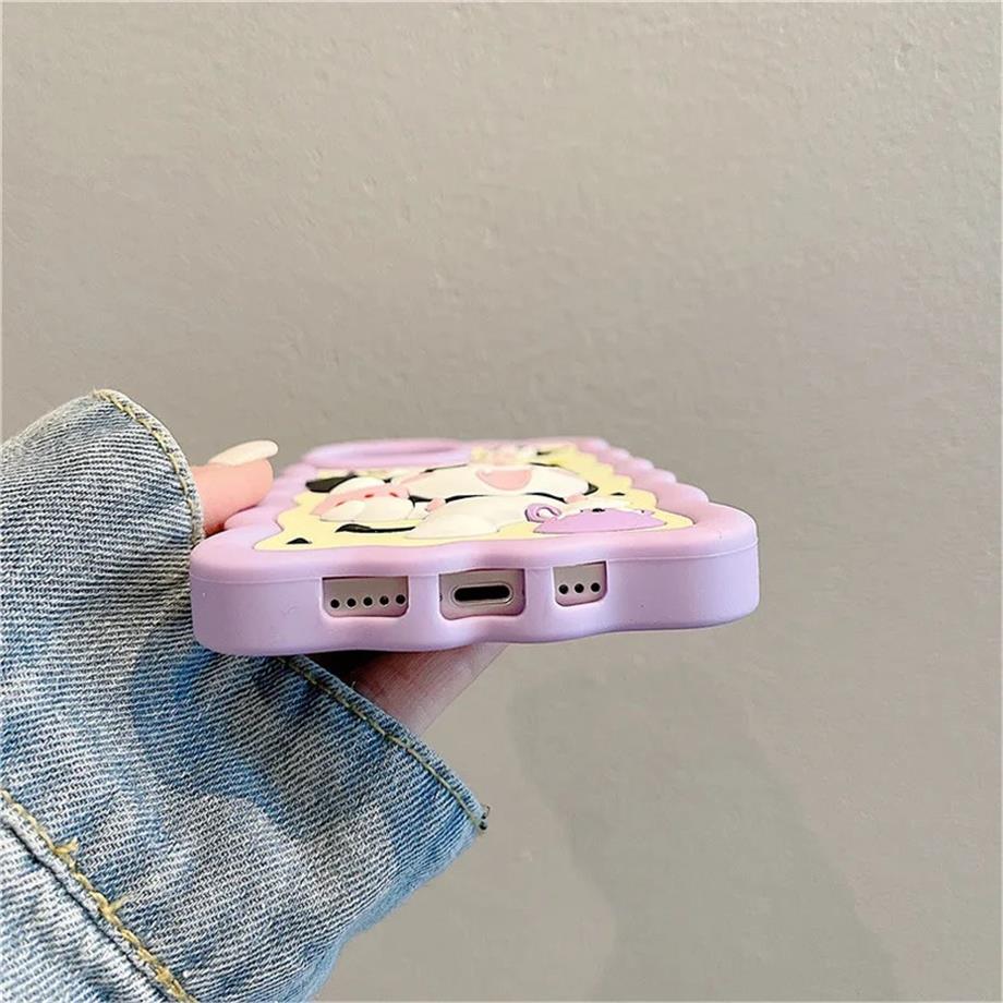 Kuromi Figürlü Hamur Telefon Kılıfı Mor