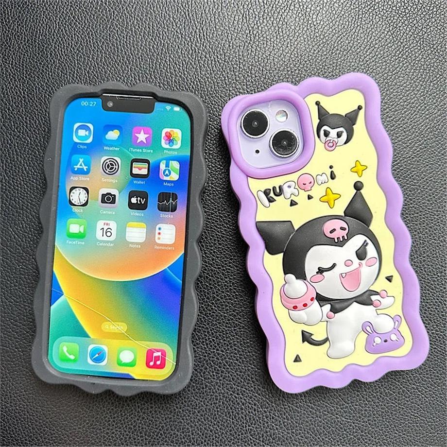 Kuromi Figürlü Hamur Telefon Kılıfı Mor