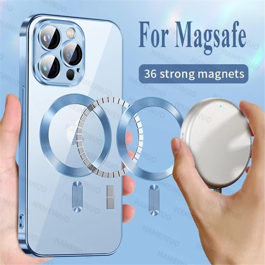 Magsafe Özellikli Renkli Luxury Kamera Lens Korumalı Kılıf Kırmızı