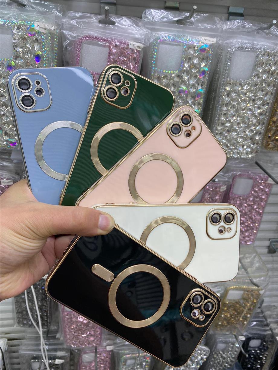 Magsafe Özellikli Renkli Luxury Kamera Lens Korumalı Kılıf Kırmızı