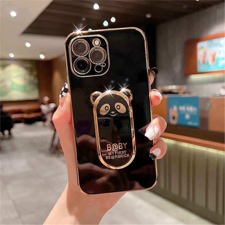 Panda Standlı Kamera Korumalı Lazer Kılıf Siyah