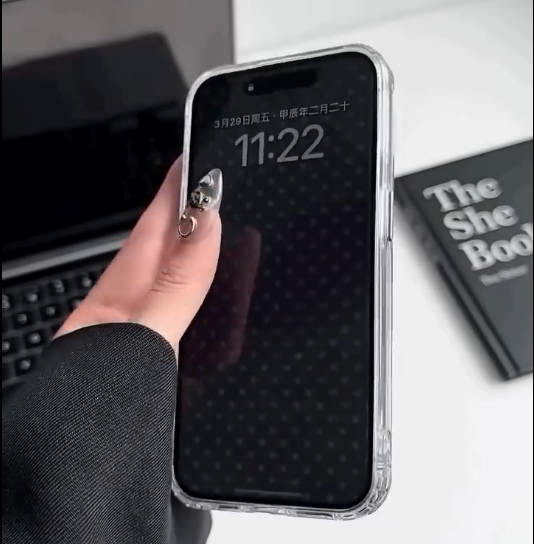 Simli Kalpli Şeffaf Silikon Telefon Kılıfı Şeffaf Renkli