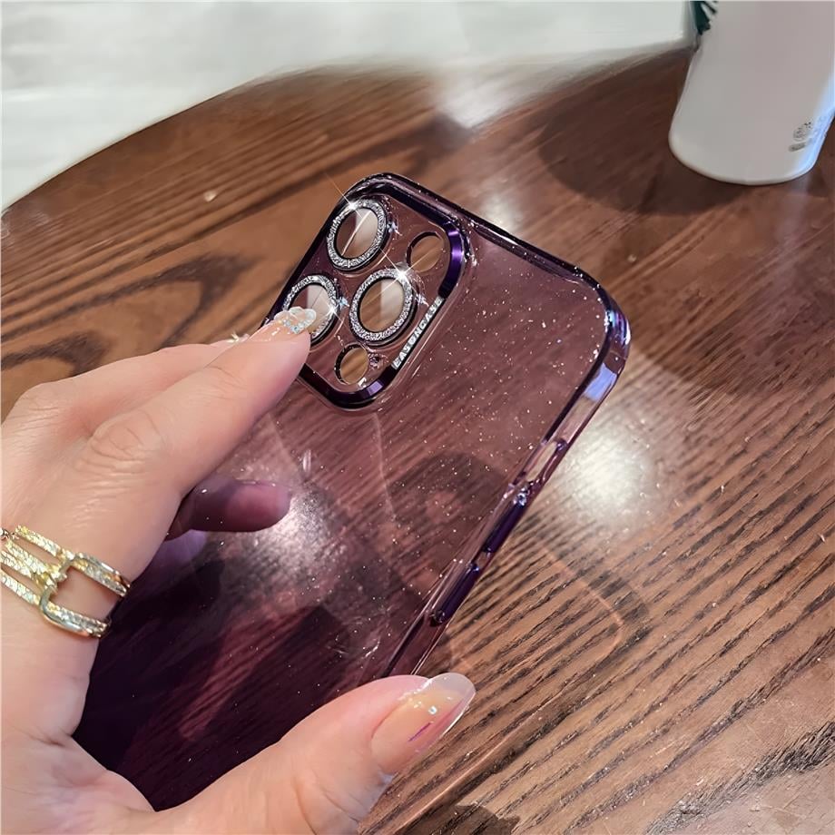 Simli Kamera ve Lens Korumalı Sararmaz Sert Mika Telefon Kılıfı Şeffaf Renkli
