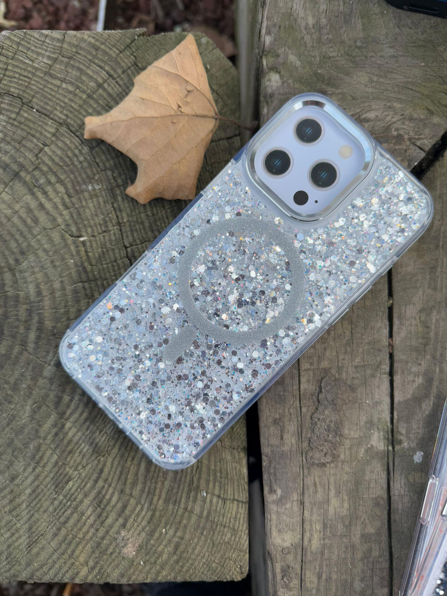 Starlight Glitter Simli Magsafe Telefon Kılıfı Gümüş Renkli