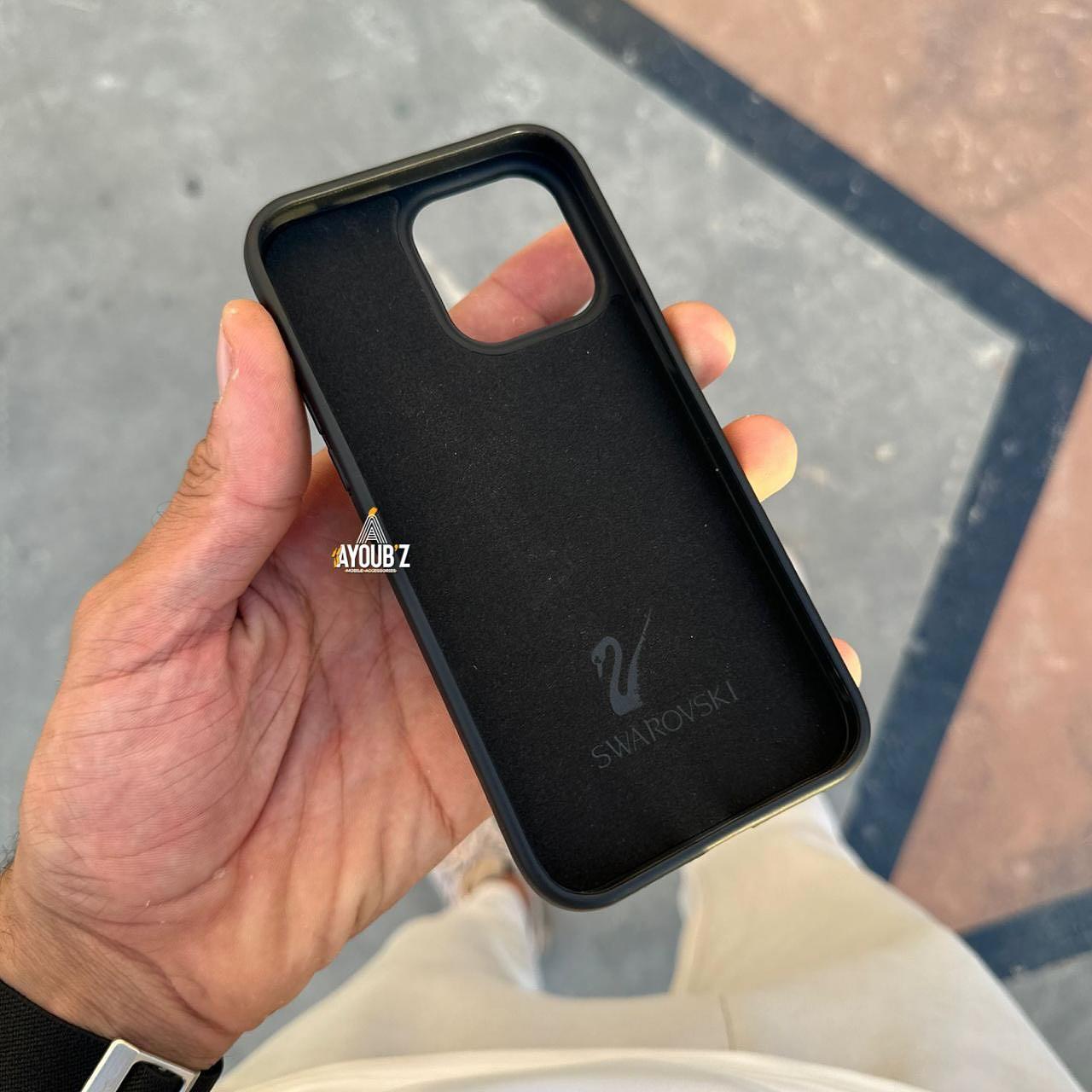 Swa Luxury Taşlı Magsafe Telefon Kılıfı Siyah