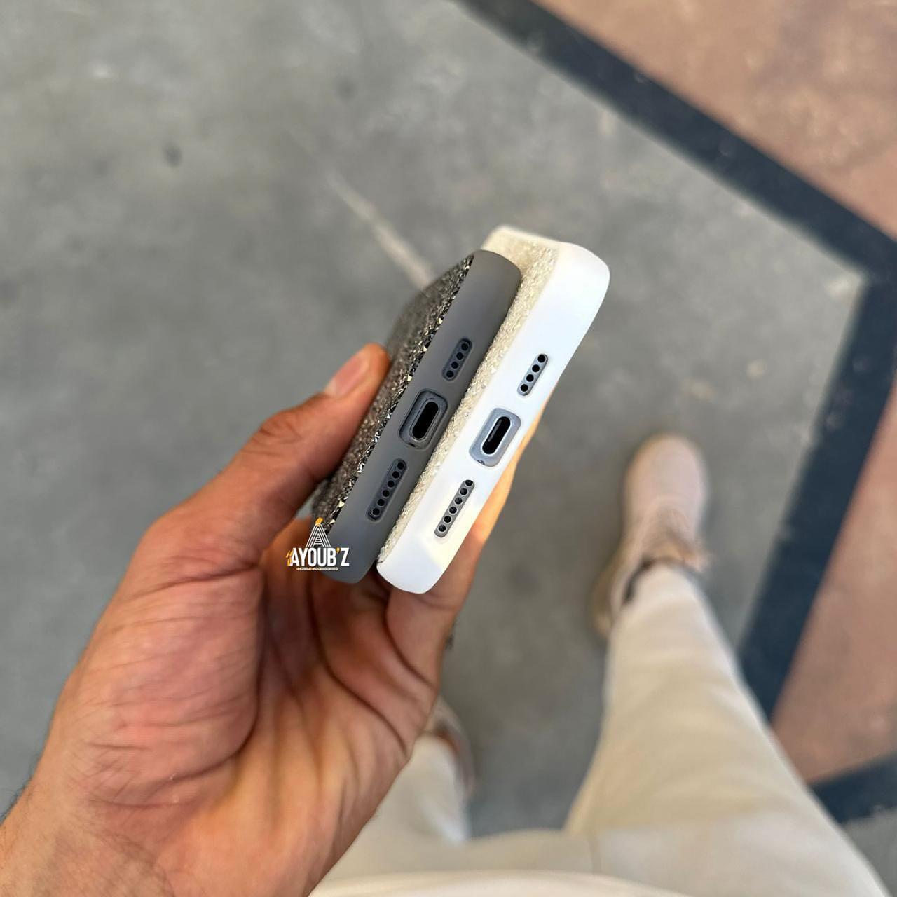 Swa Luxury Taşlı Magsafe Telefon Kılıfı Beyaz Renkli