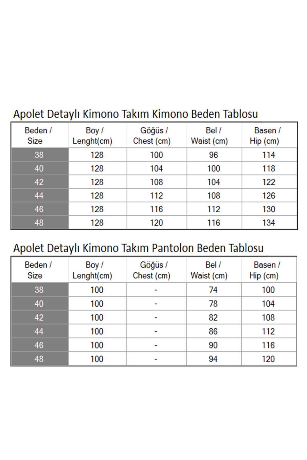 Apolet Detaylı Kimono Takım Gül Kurusu 19253