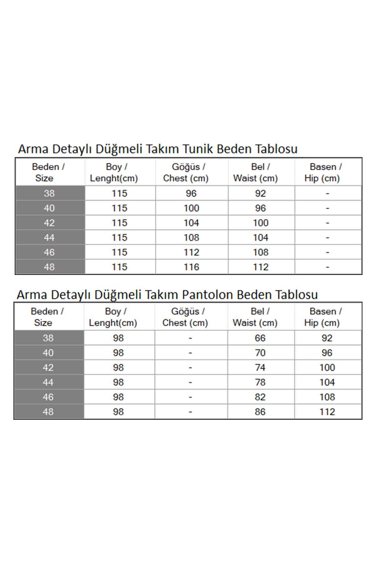 Arma Detaylı Düğmeli Takım Siyah 19197