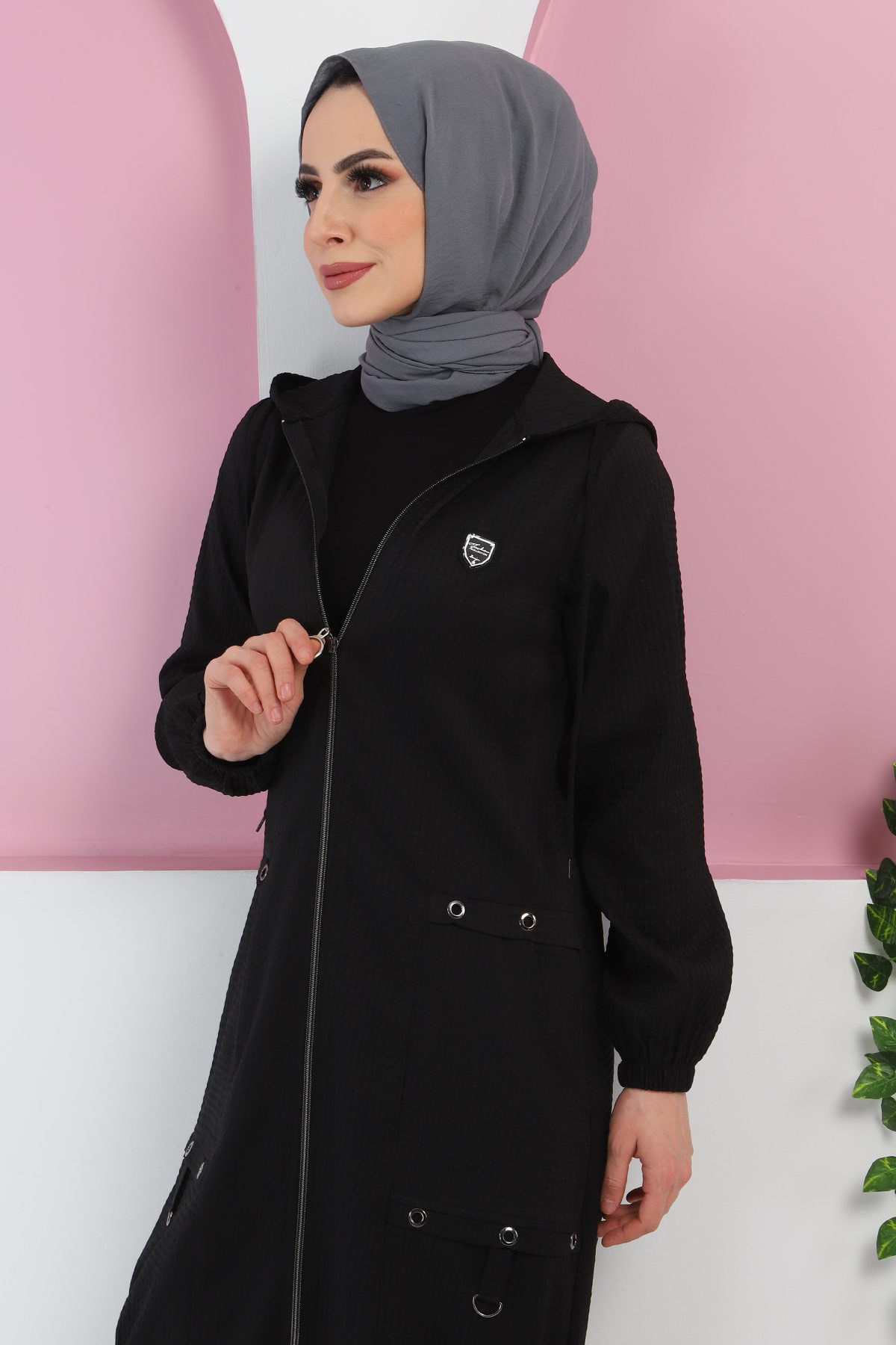 Armalı Fermuarlı Kap Siyah 13400