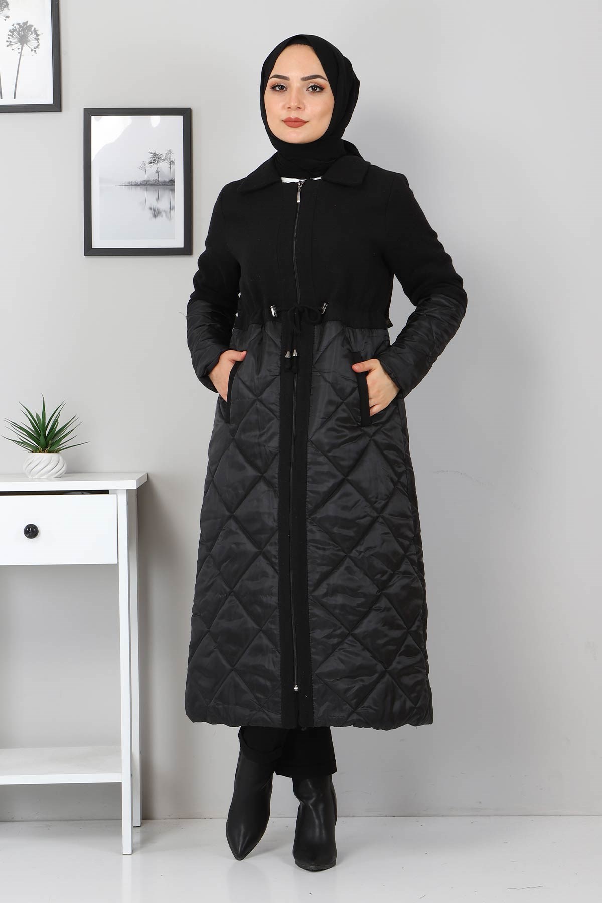 Bağcık Detaylı Kaşe Siyah 2359