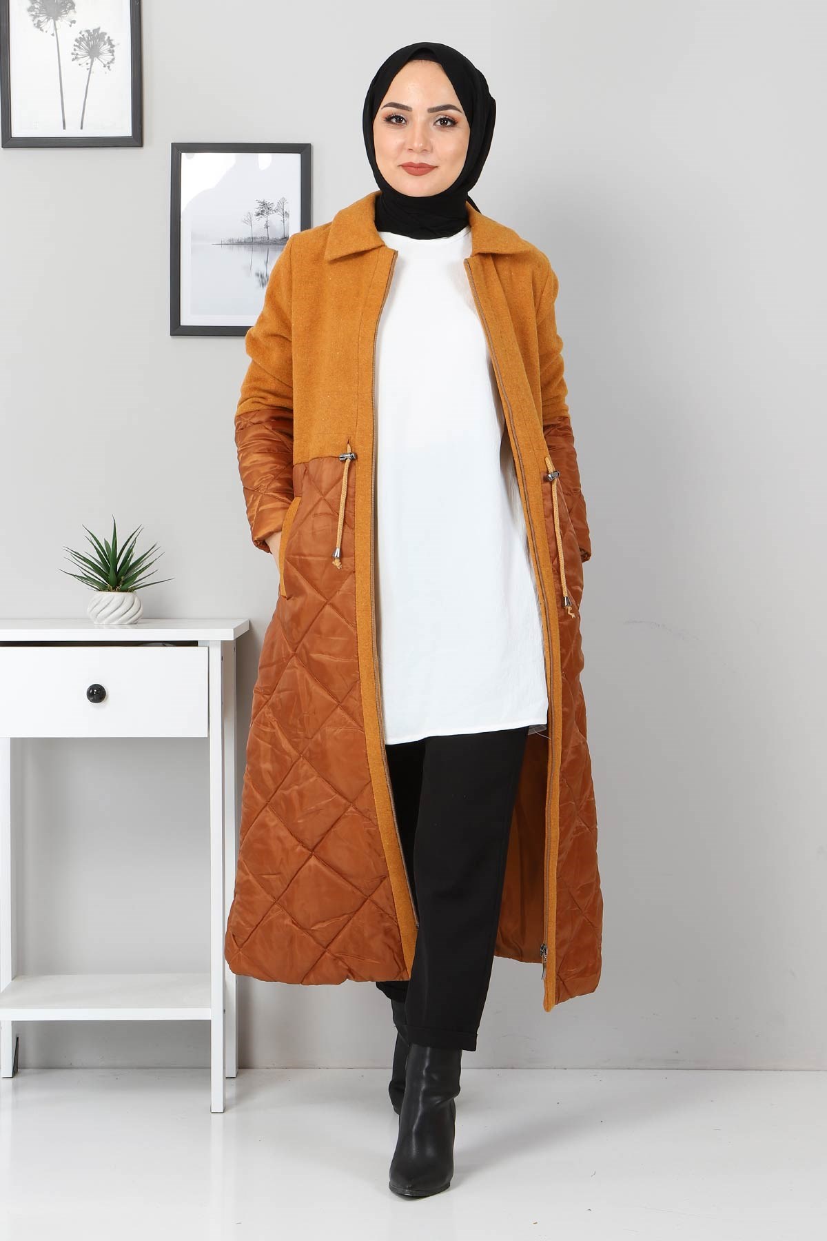 Bağcık Detaylı Kaşe Taba 2359