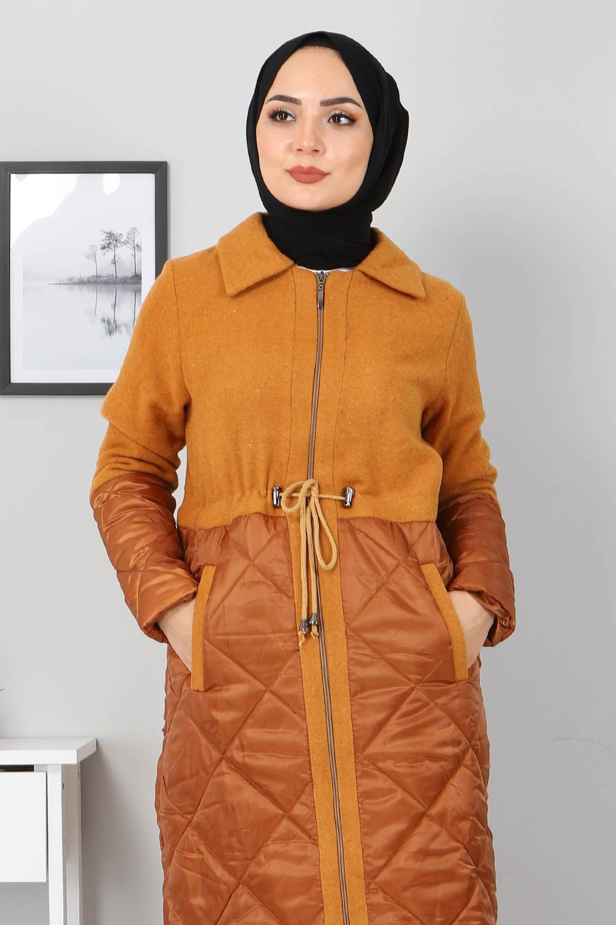 Bağcık Detaylı Kaşe Taba 2359