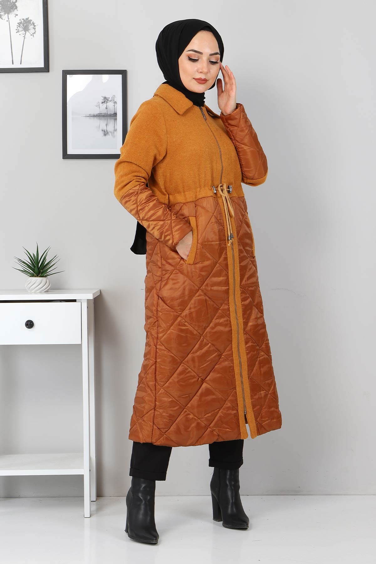 Bağcık Detaylı Kaşe Taba 2359