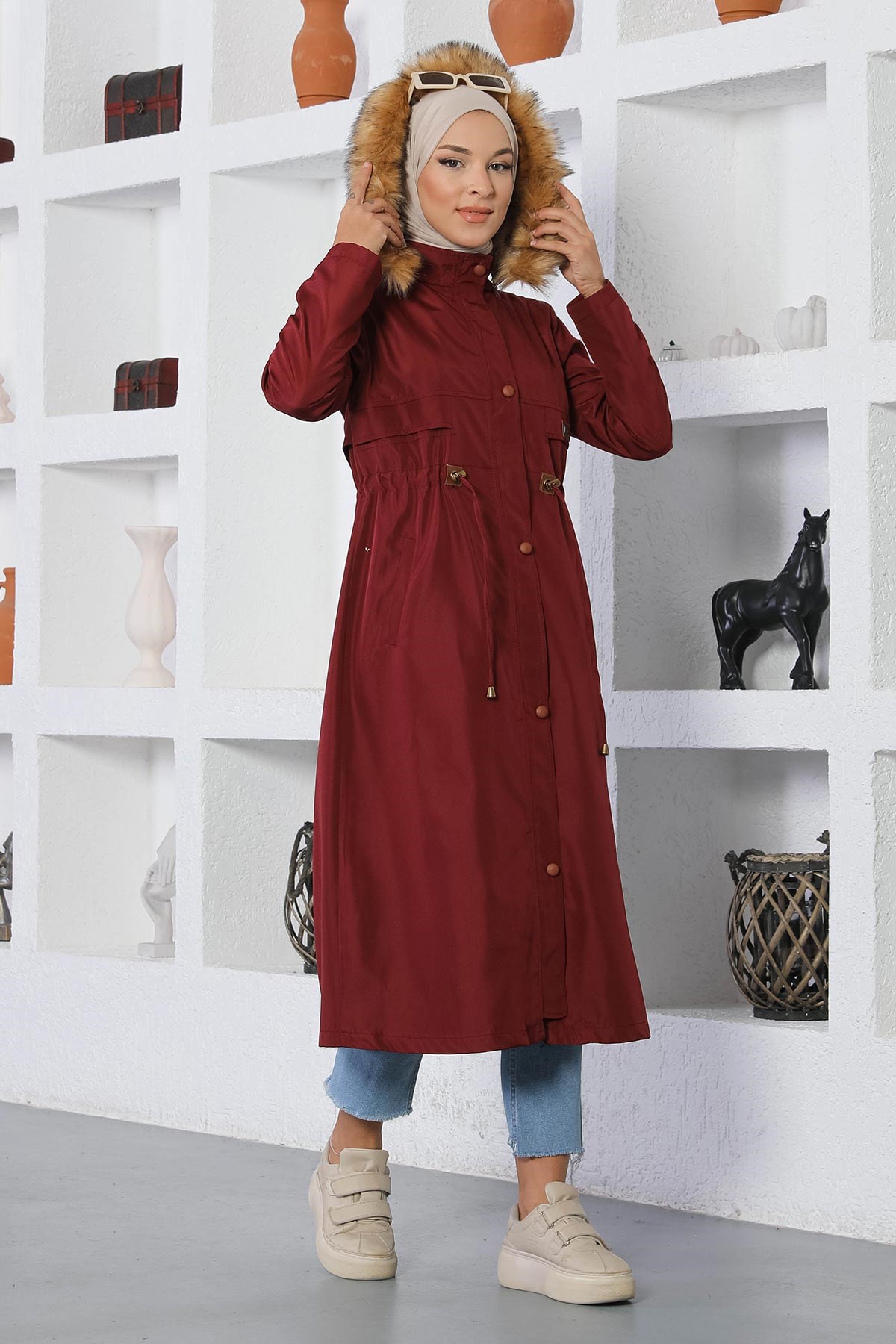 Bağcık Detaylı Mont Bordo 15800