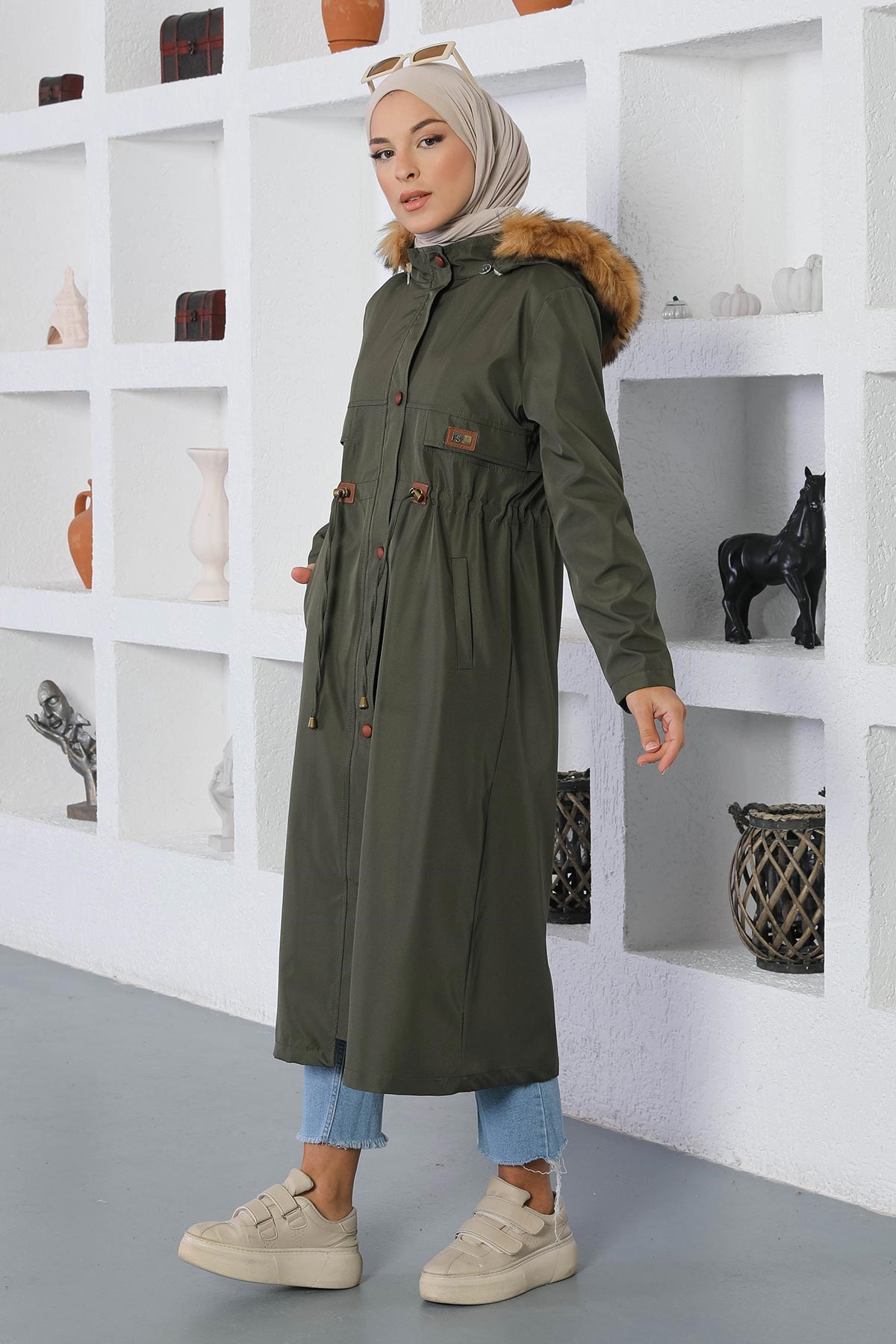 Bağcık Detaylı Mont Haki 15800
