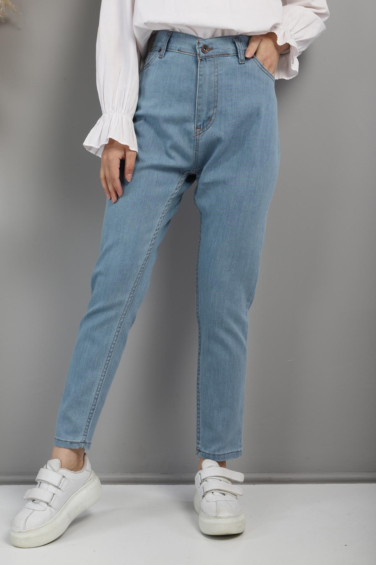 Battal Boy Kot Pantolon Açık Kot 6032