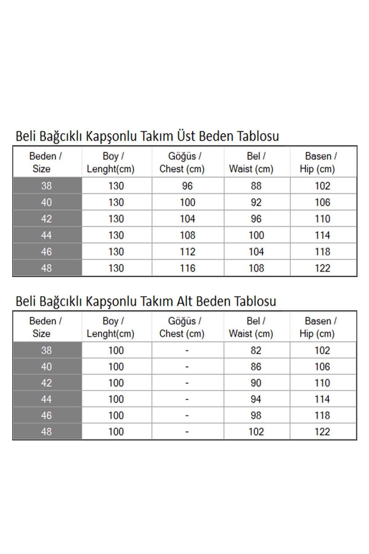 Beli Bağcıklı Kapşonlu Takım Haki 19236
