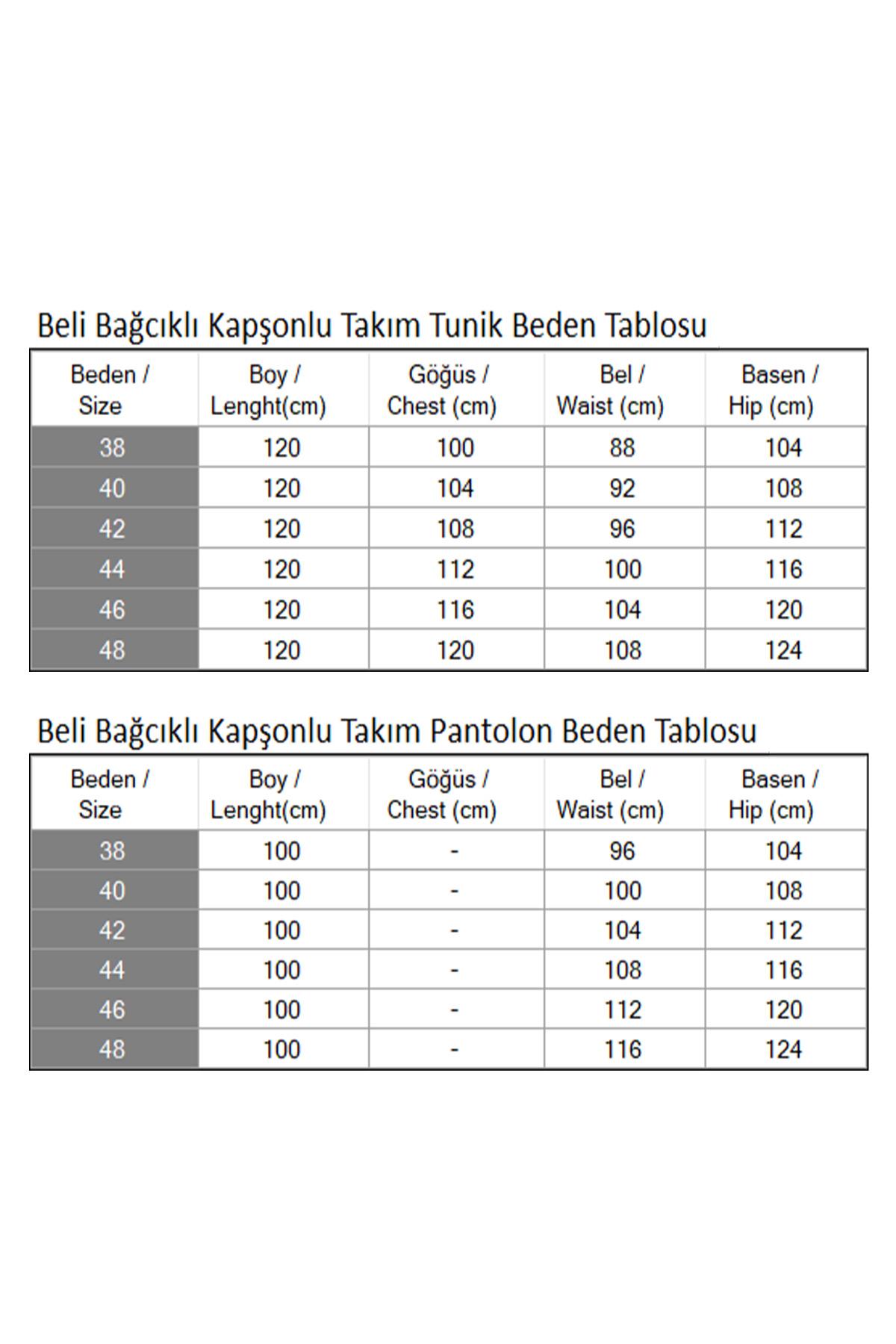 Beli Bağcıklı Kapşonlu Takım İndigo 19241
