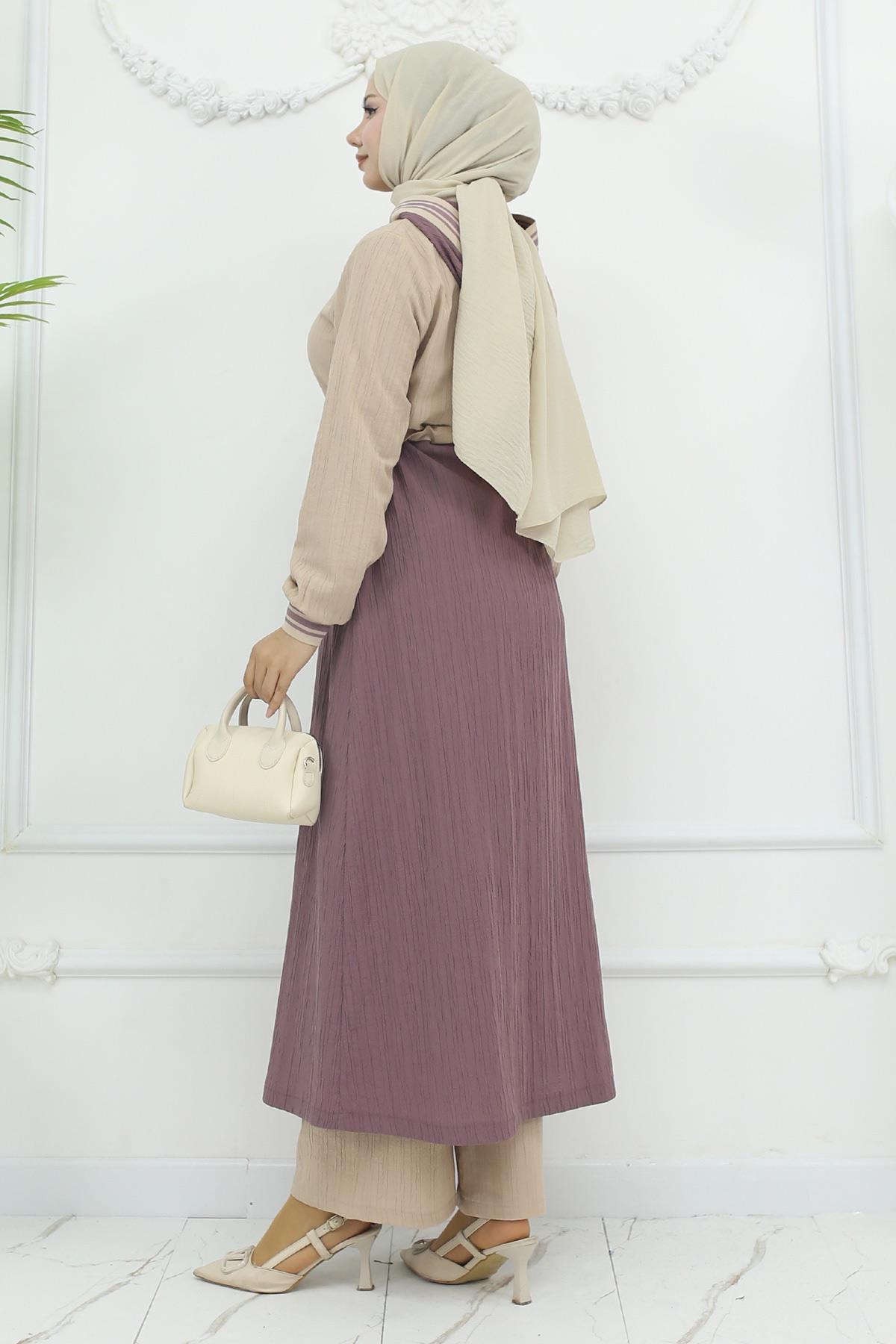 Beli Bağcıklı Ribanalı Takım Gül Kurusu 19237