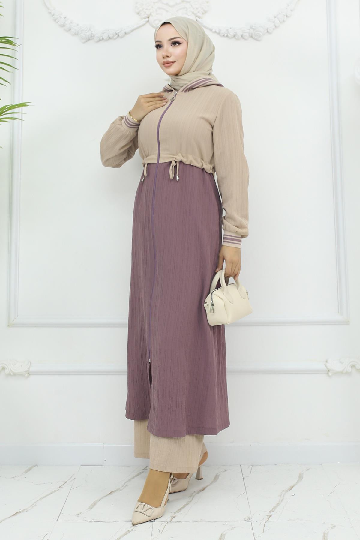 Beli Bağcıklı Ribanalı Takım Gül Kurusu 19237