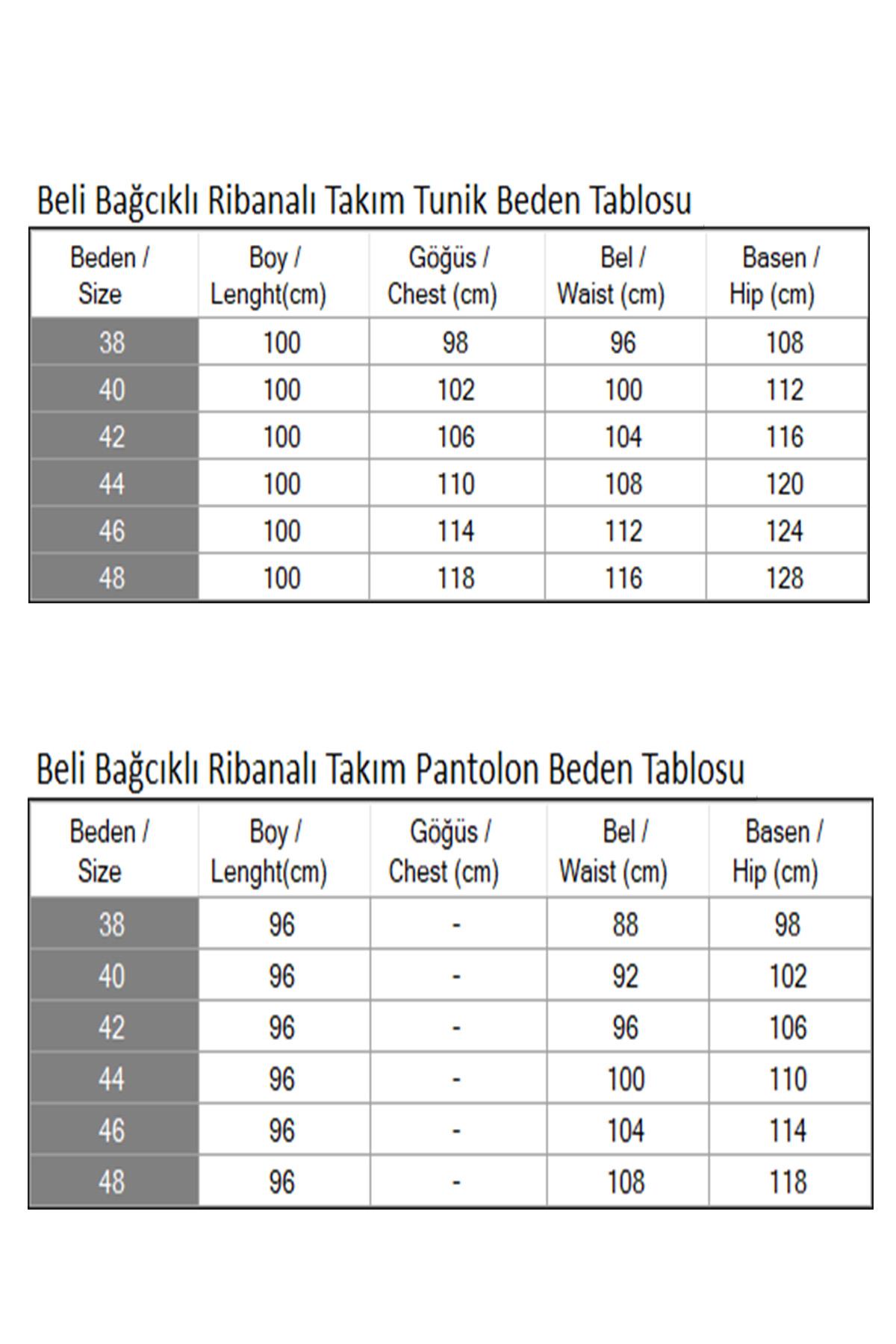 Beli Bağcıklı Ribanalı Takım İndigo 19212