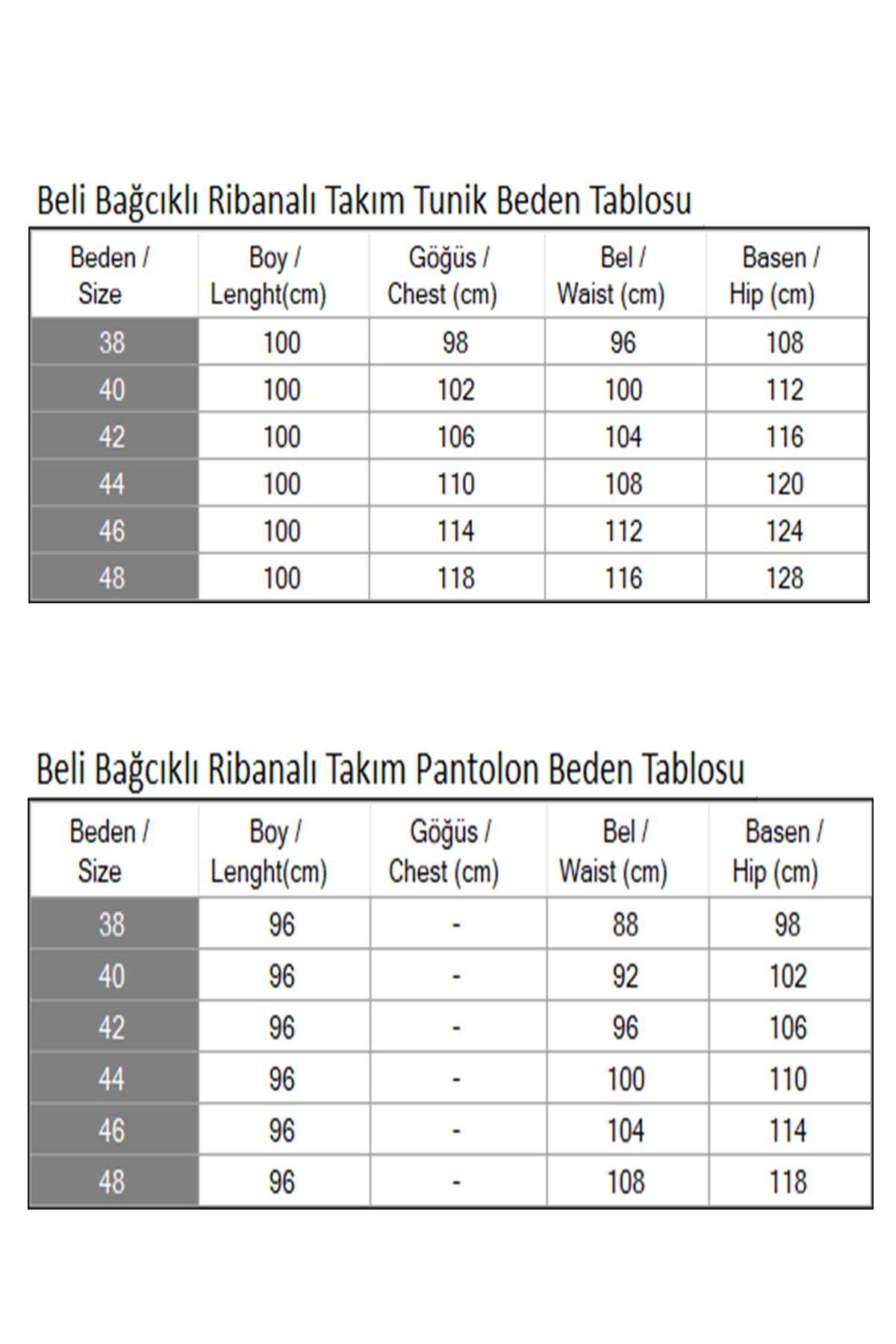 Beli Bağcıklı Ribanalı Takım Siyah 19212