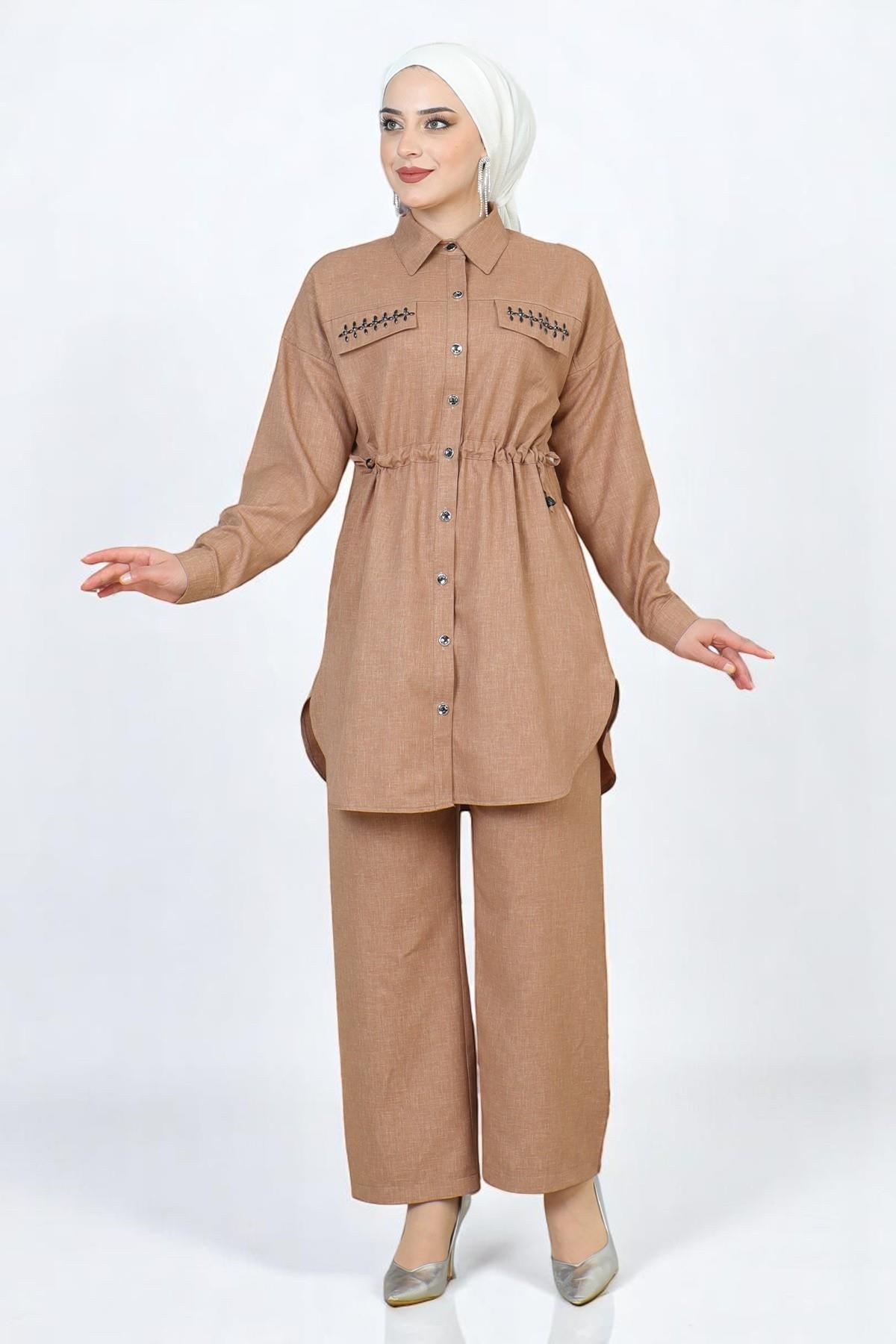 Beli Bağcıklı Takım Taba 19220