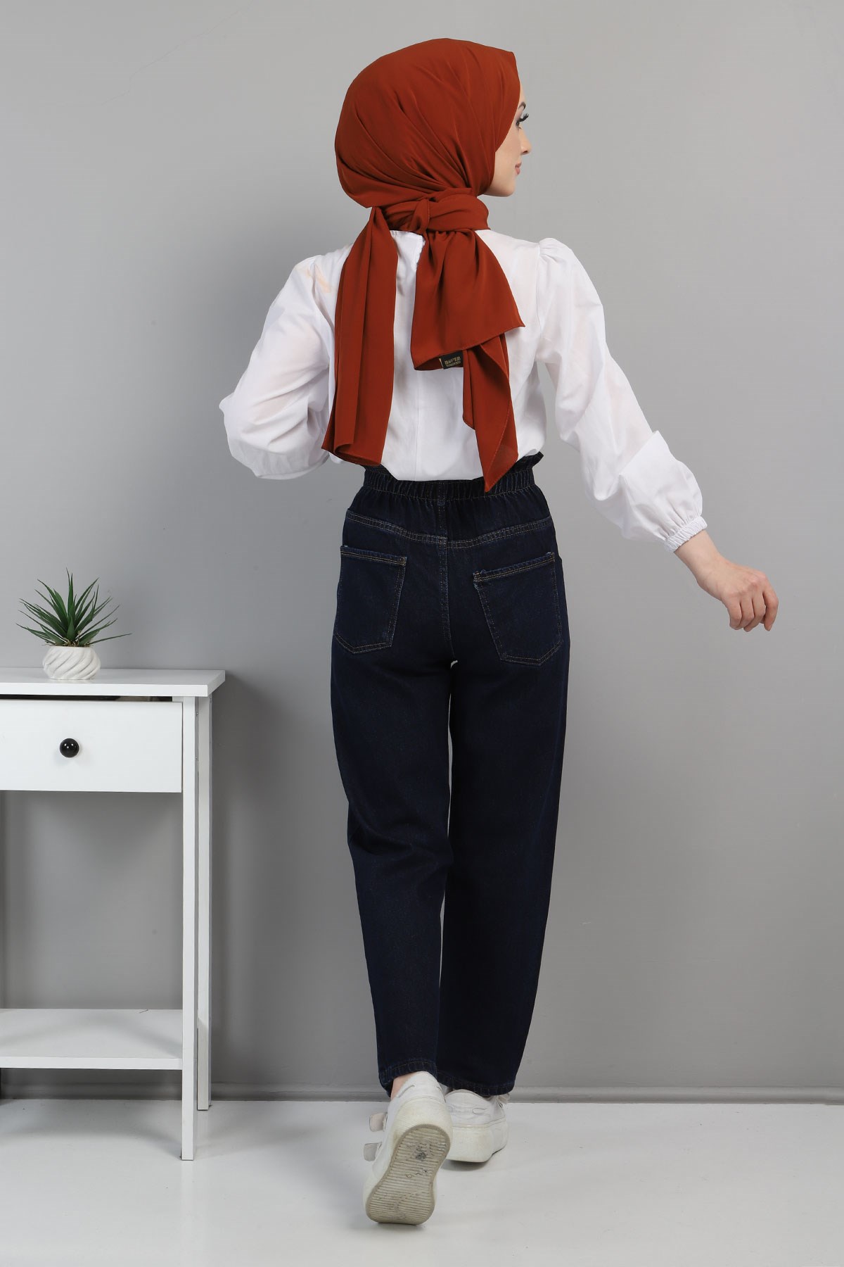Beli Lastikli Kot Pantolon Lacivert 5021