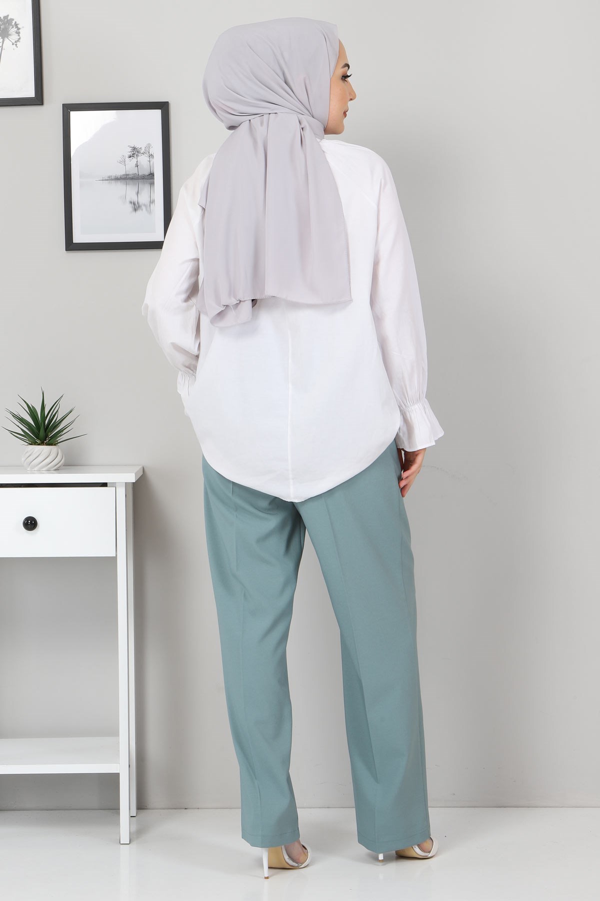 Beli Lastikli Pantolon Mint 10778
