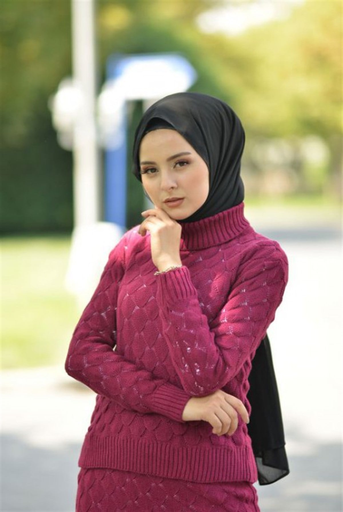 Boğazlı Triko Kombin Şarabi Şarabi 2266-5