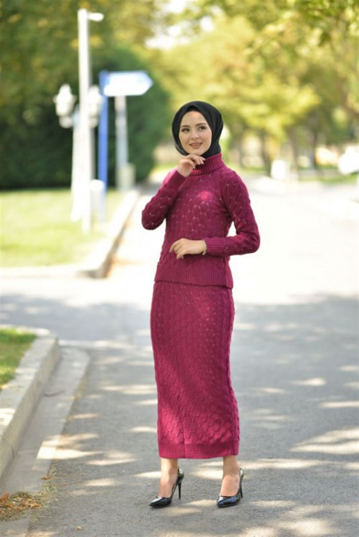 Boğazlı Triko Kombin Şarabi Şarabi 2266-5