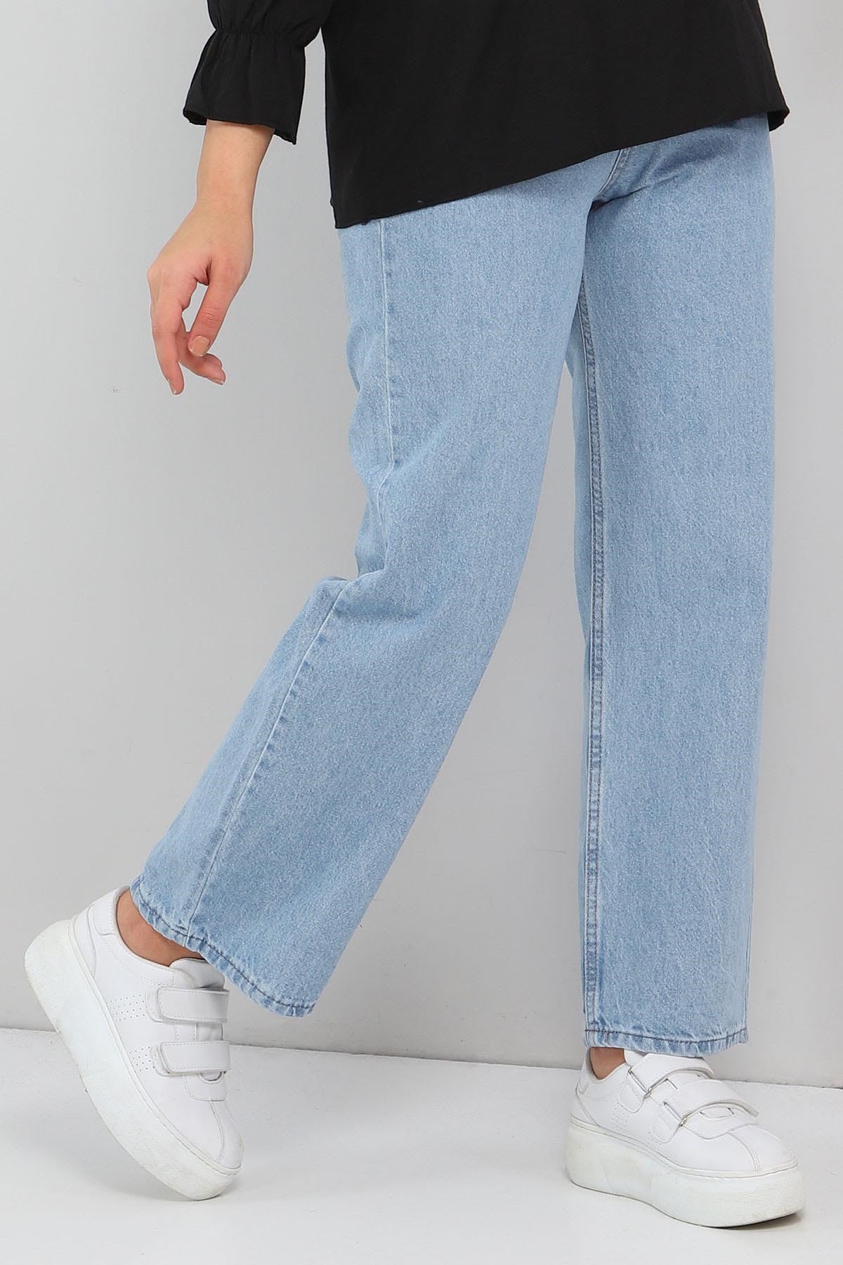 Bol Paça Kot Pantolon Buz Mavisi 6016