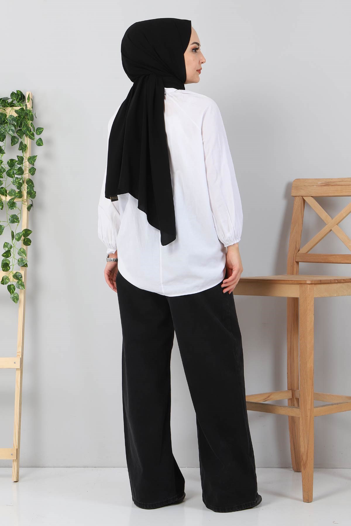 Bol Paça Kot Pantolon Siyah 6003