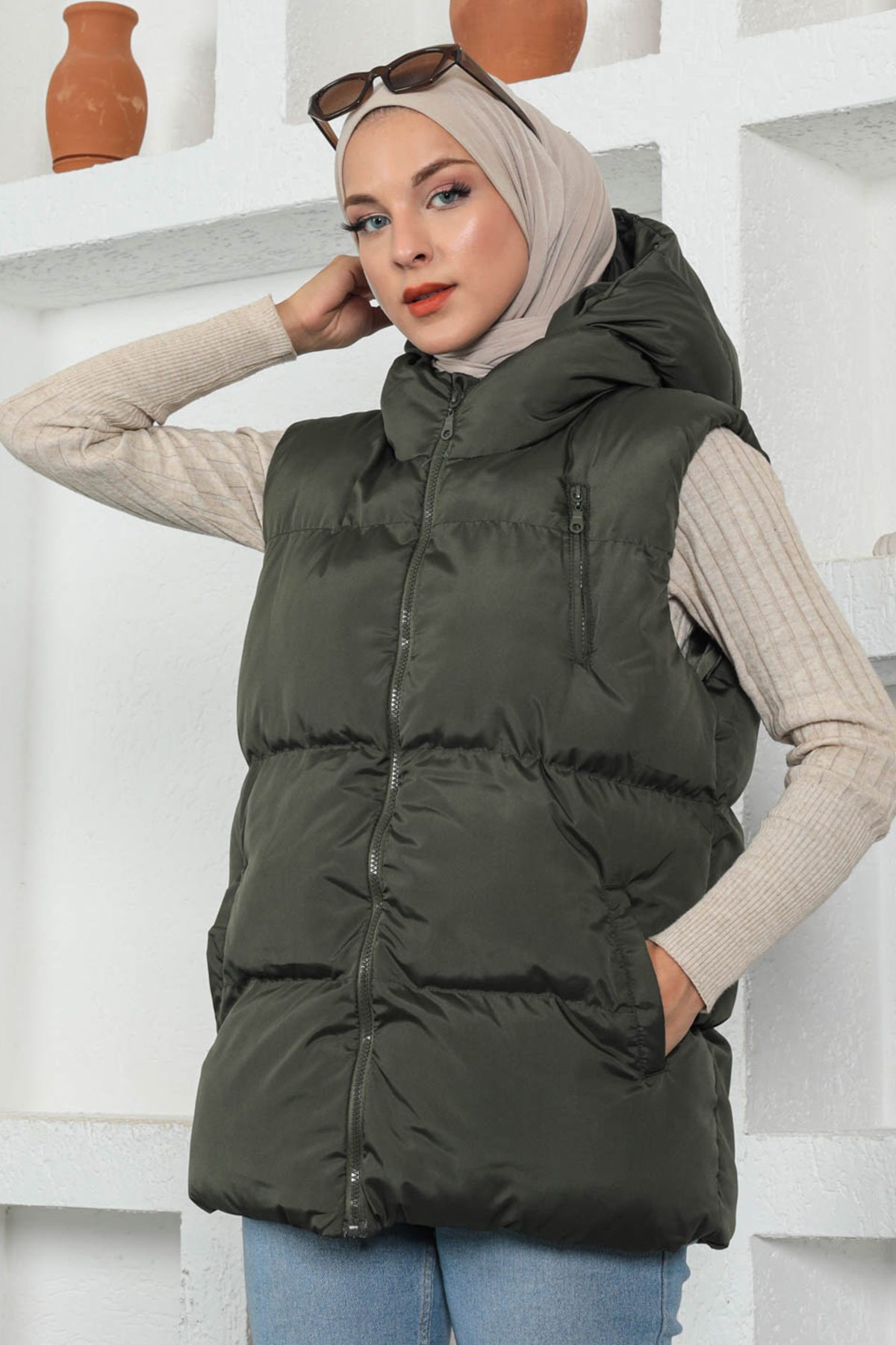 Boyfriend Şişme Yelek Haki 9468