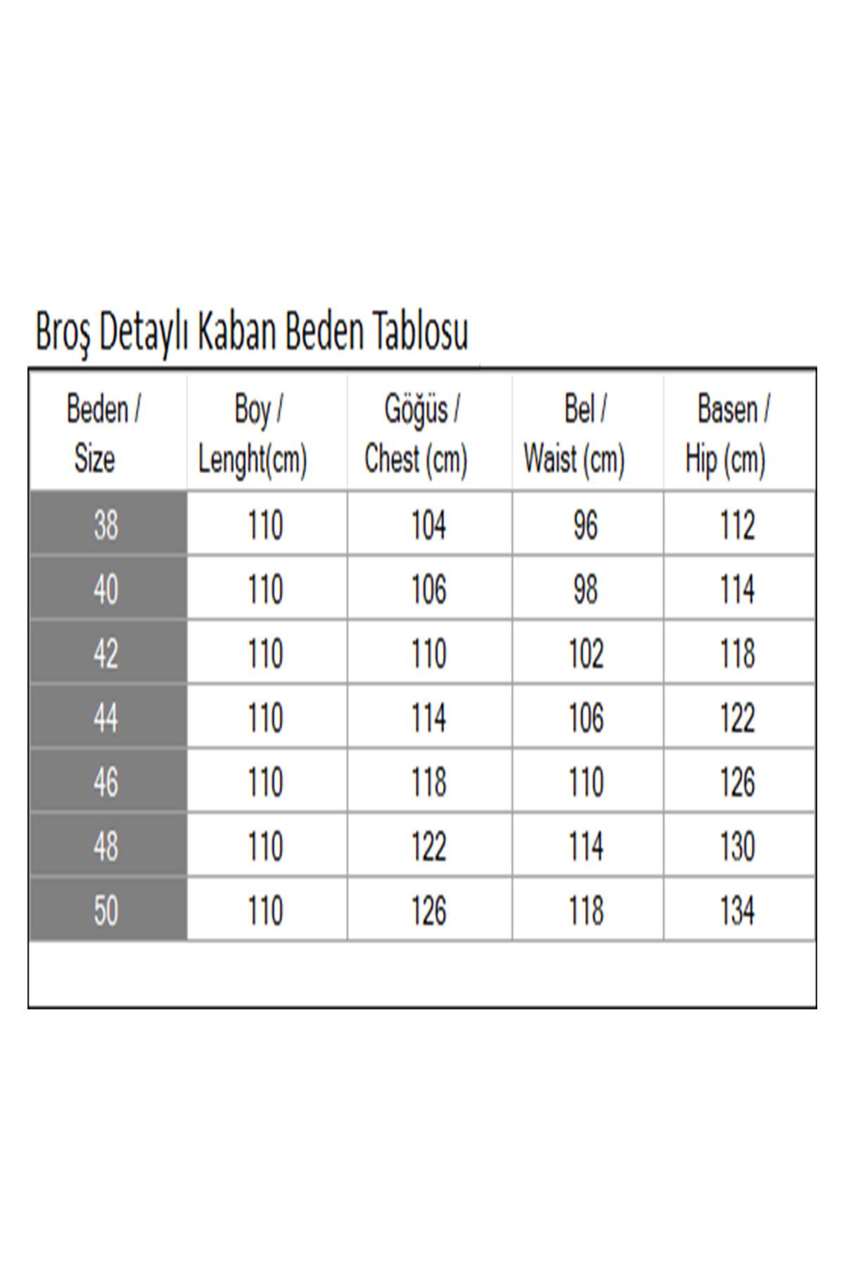 Broş Detaylı Kaban Bej 19279