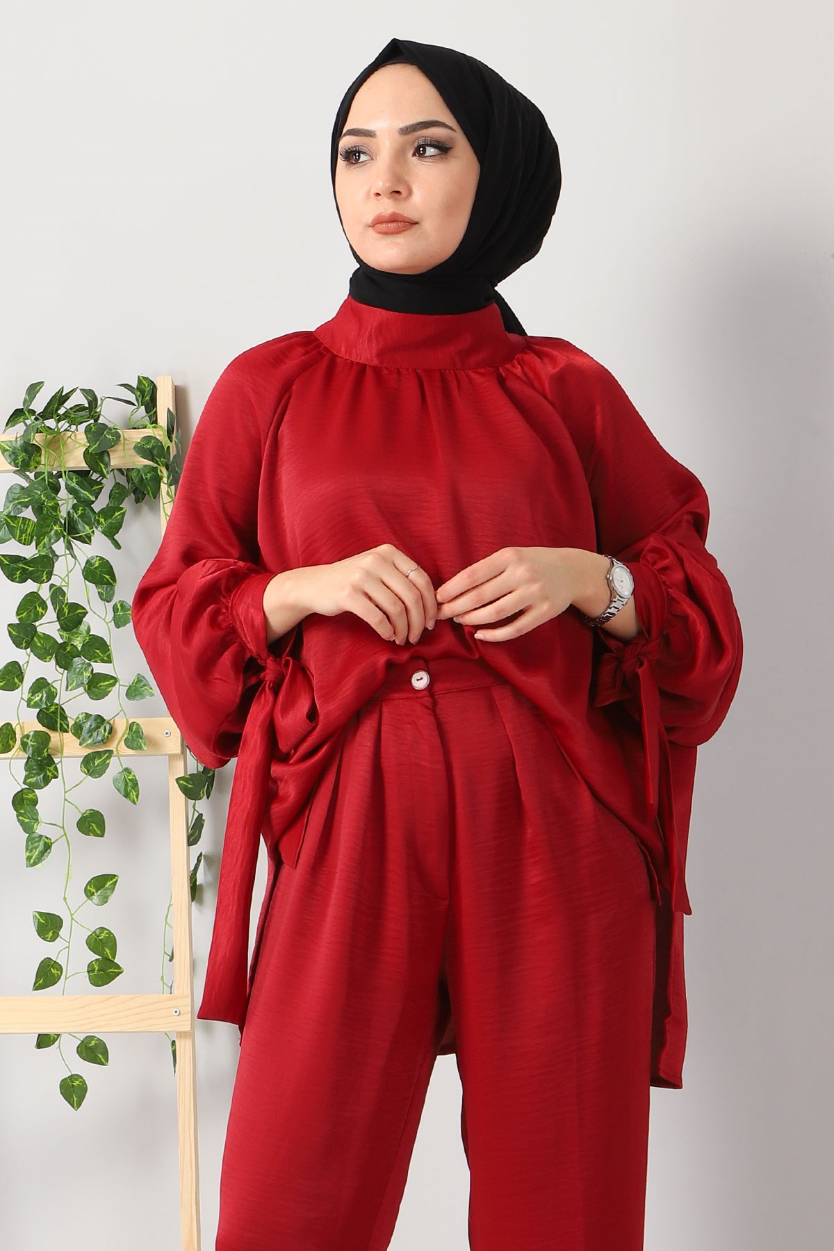 Büzgülü Salaş Takım Bordo 10259