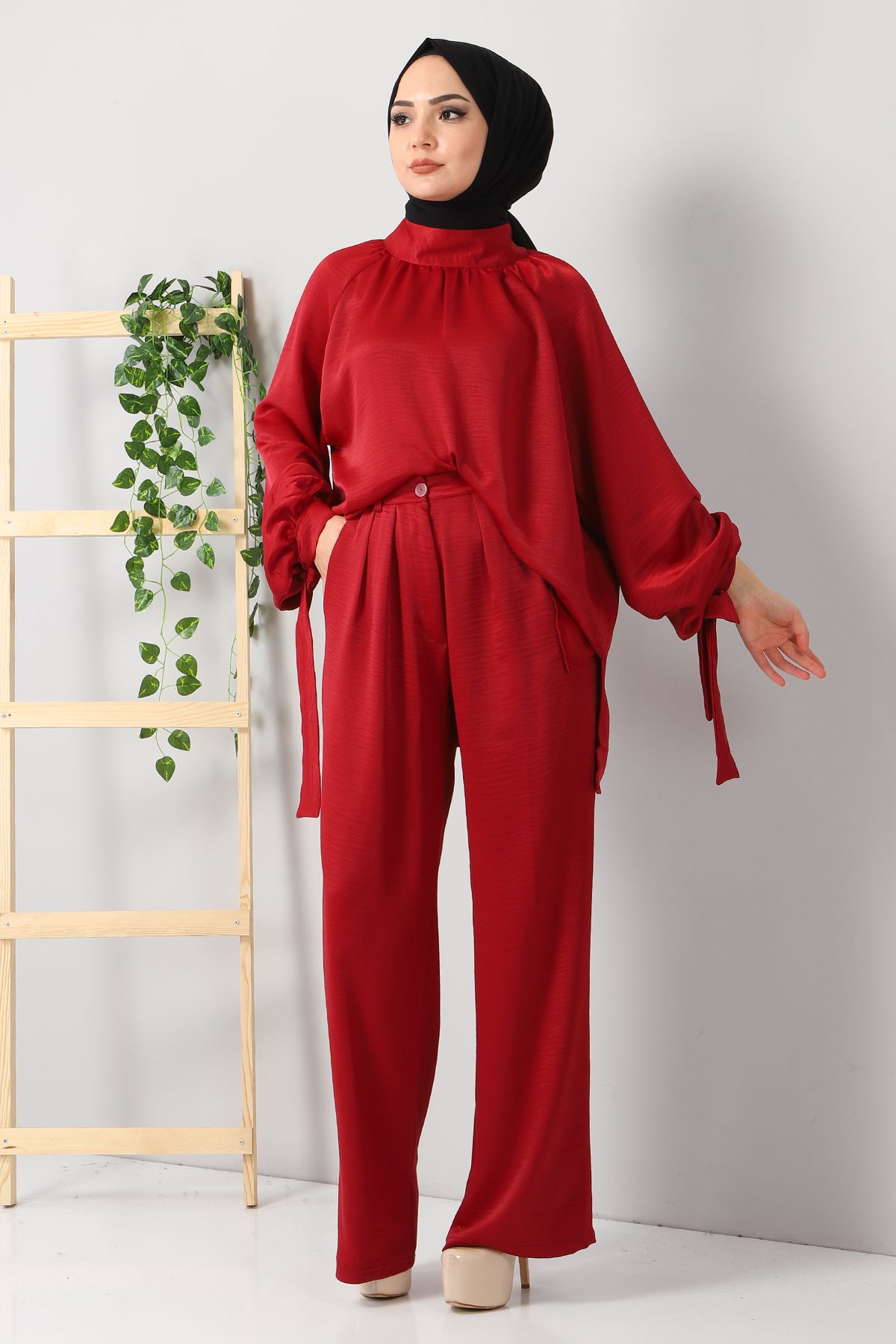 Büzgülü Salaş Takım Bordo 10259