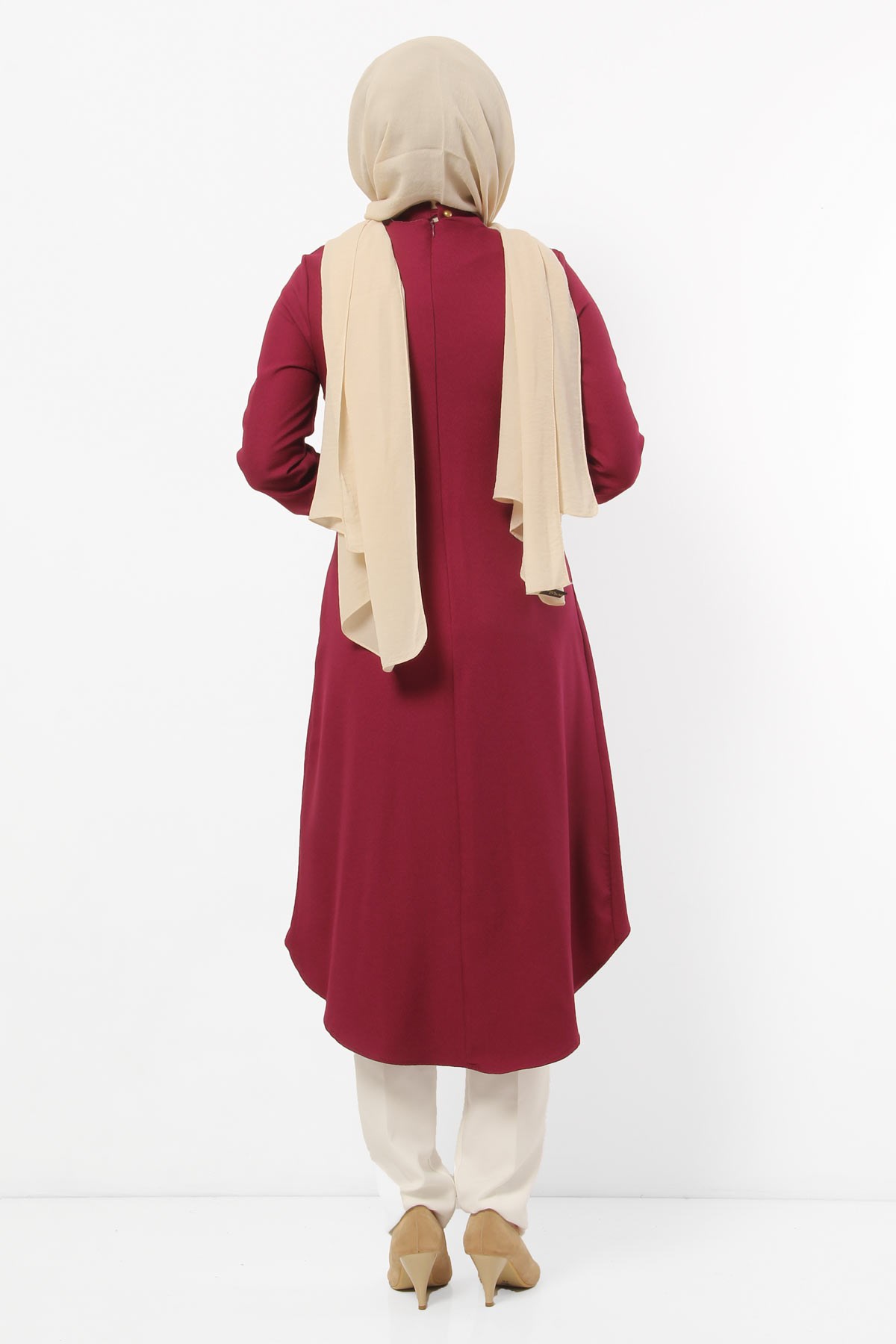 Çapraz Bağcıklı Tesettür Tunik Mürdüm Mürdüm 9291-2