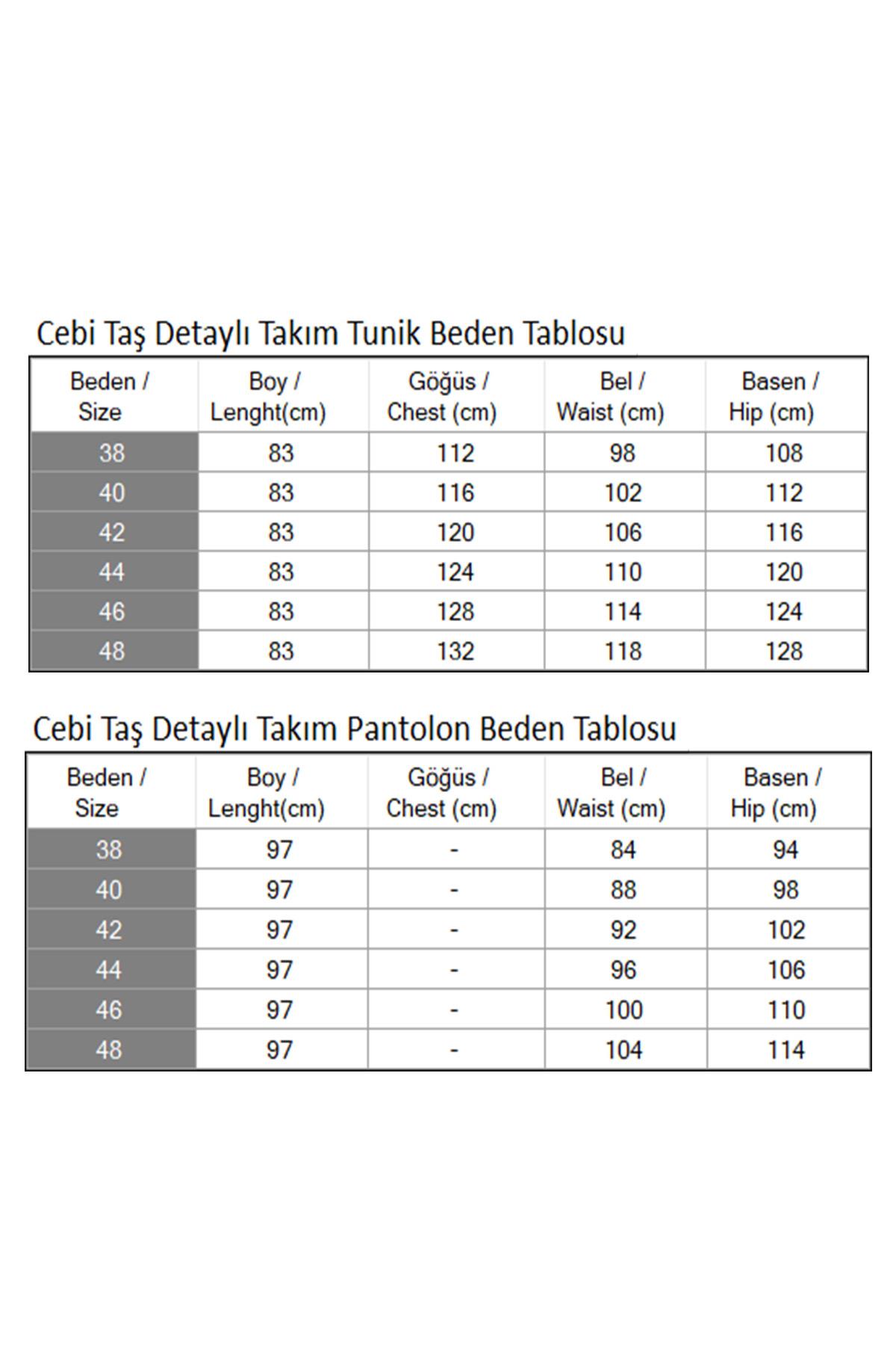 Cebi Taş Detaylı Takım Bej 19210