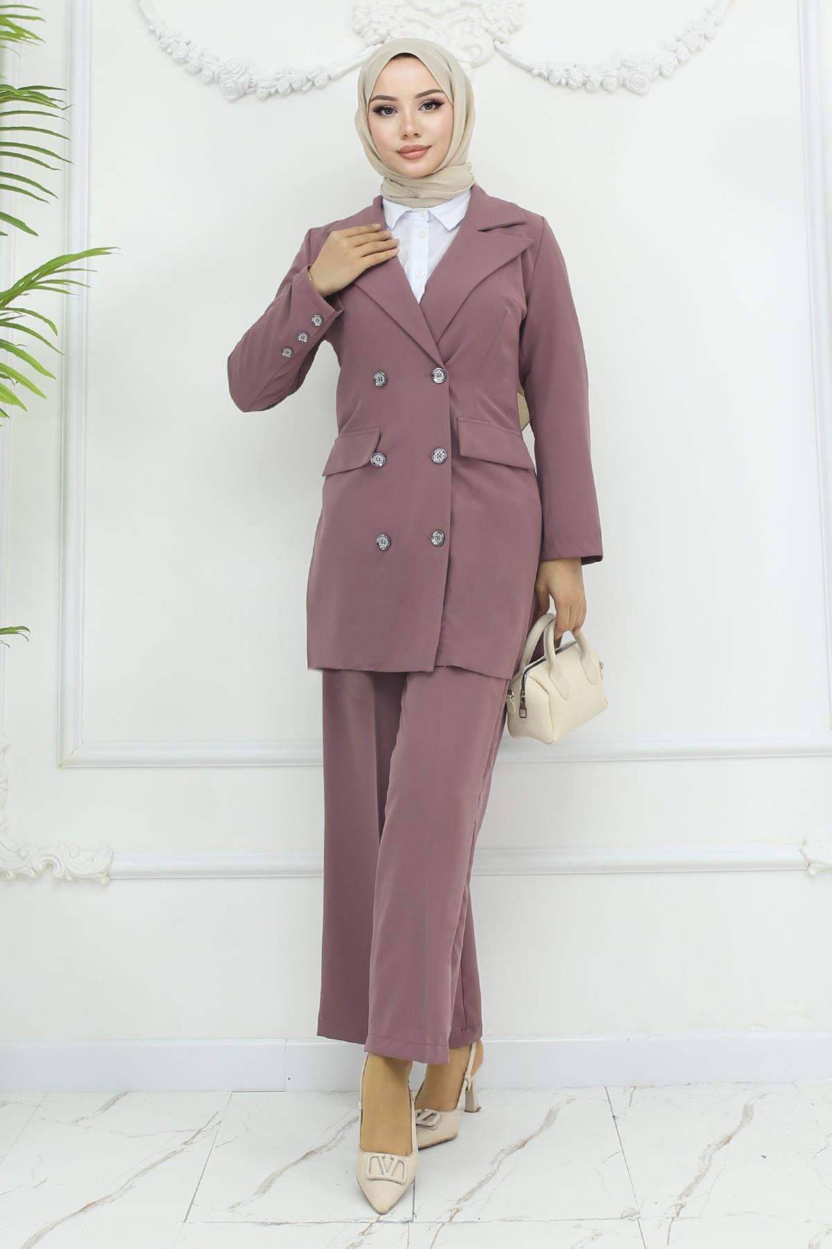 Ceketli Takım Gül Kurusu 19005