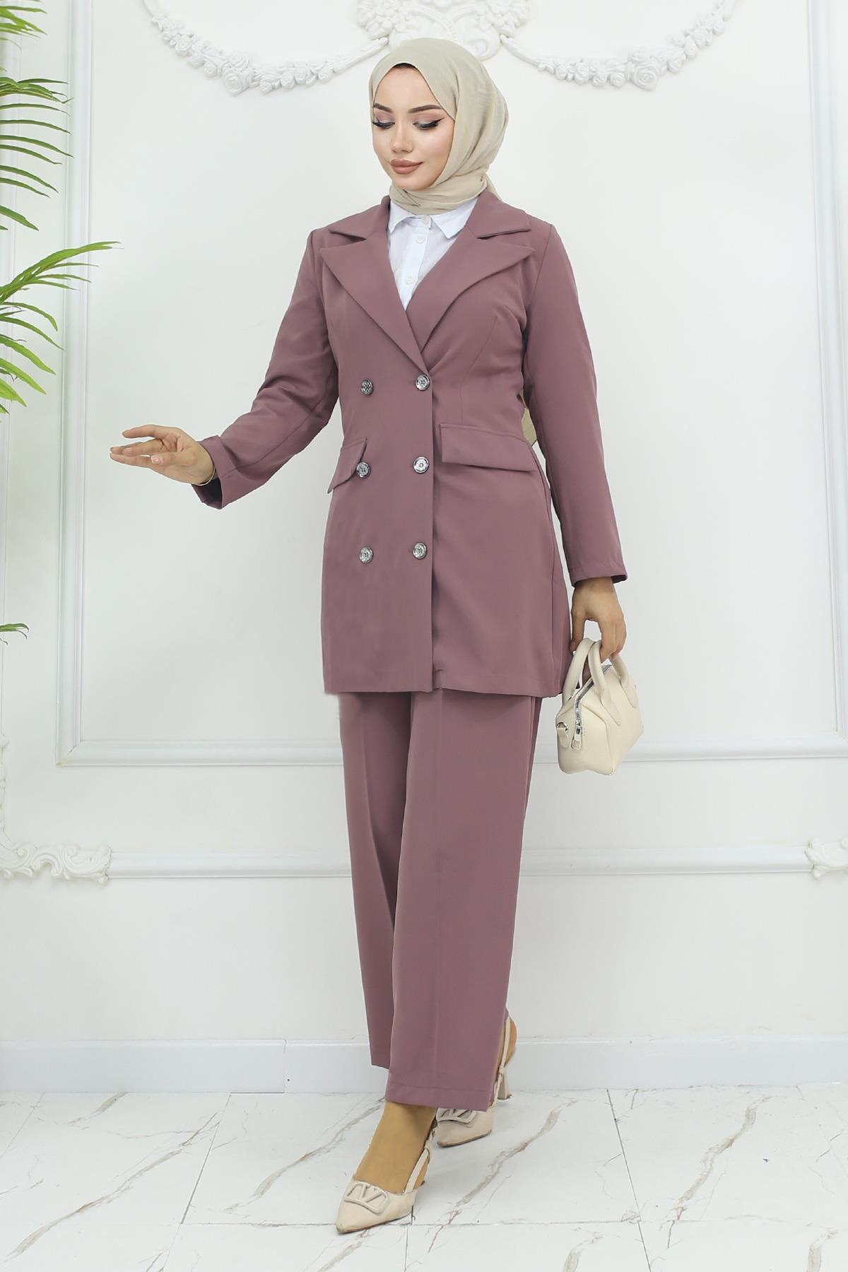 Ceketli Takım Gül Kurusu 19005