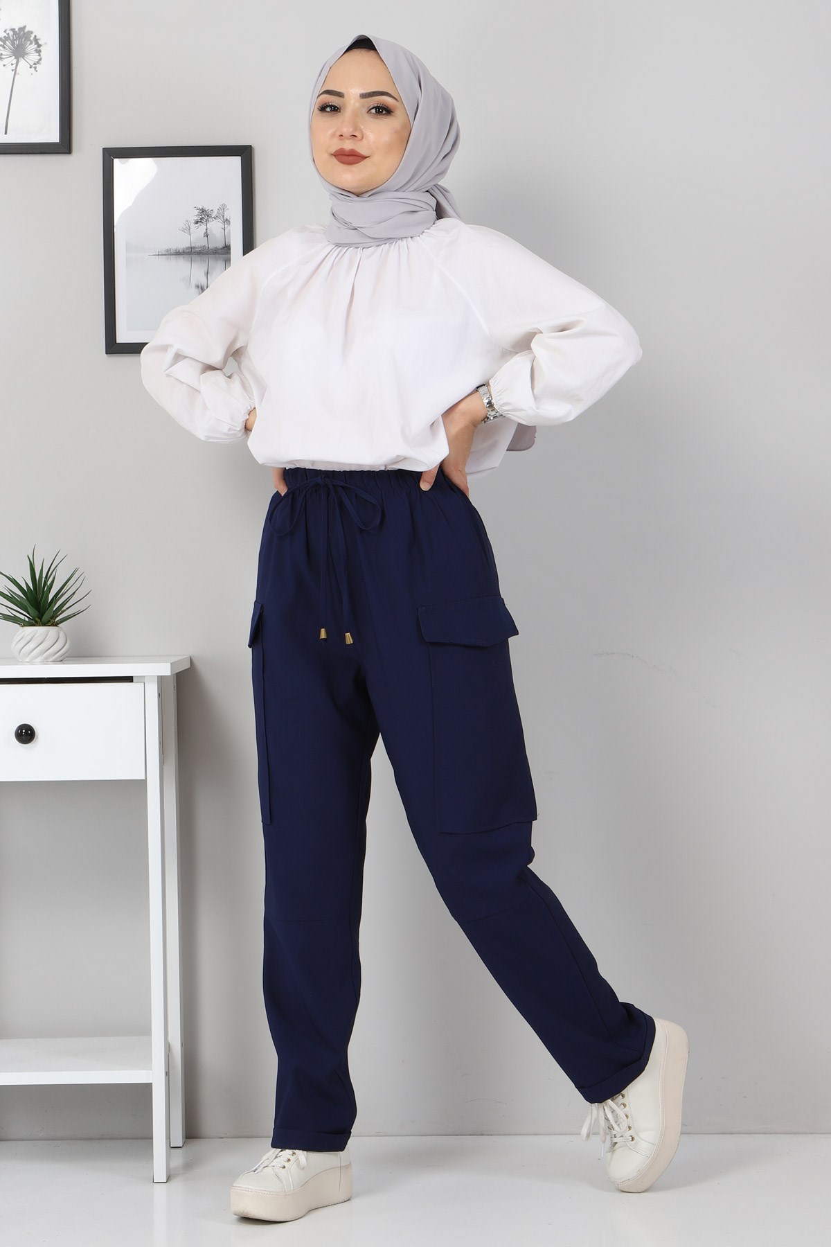 Cep Detaylı Pantolon İndigo 10798