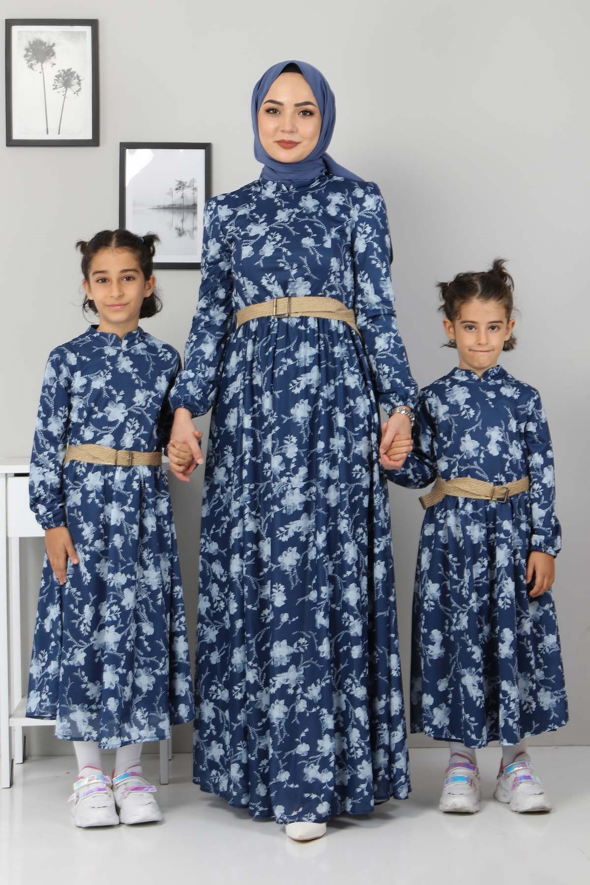 Çiçekli Anne Elbise İndigo 10024