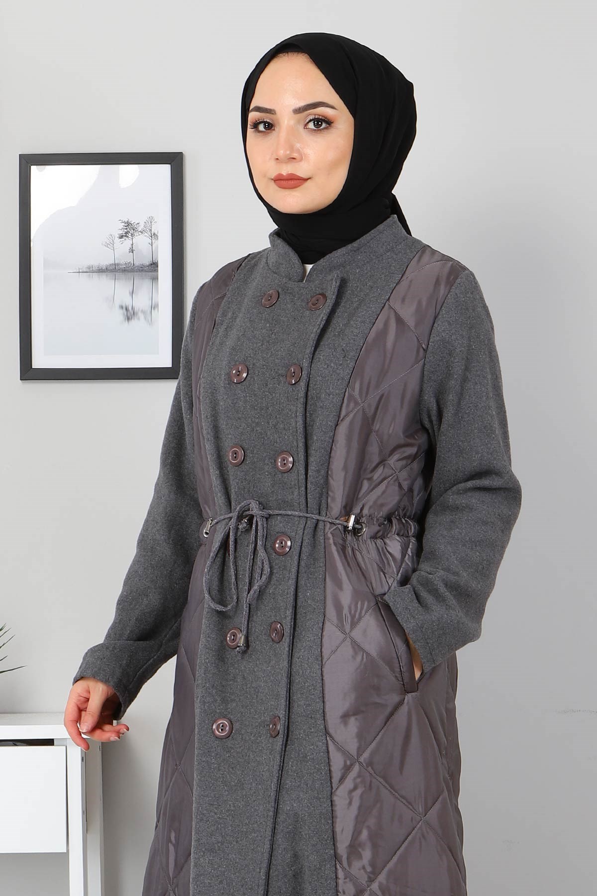 Çift Düğmeli Kaşe Füme 2357