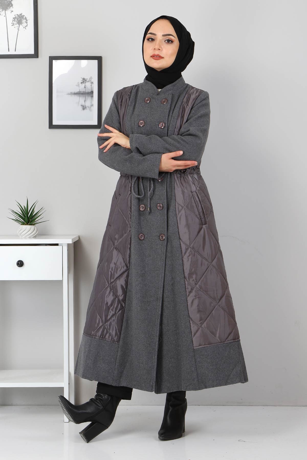 Çift Düğmeli Kaşe Füme 2357