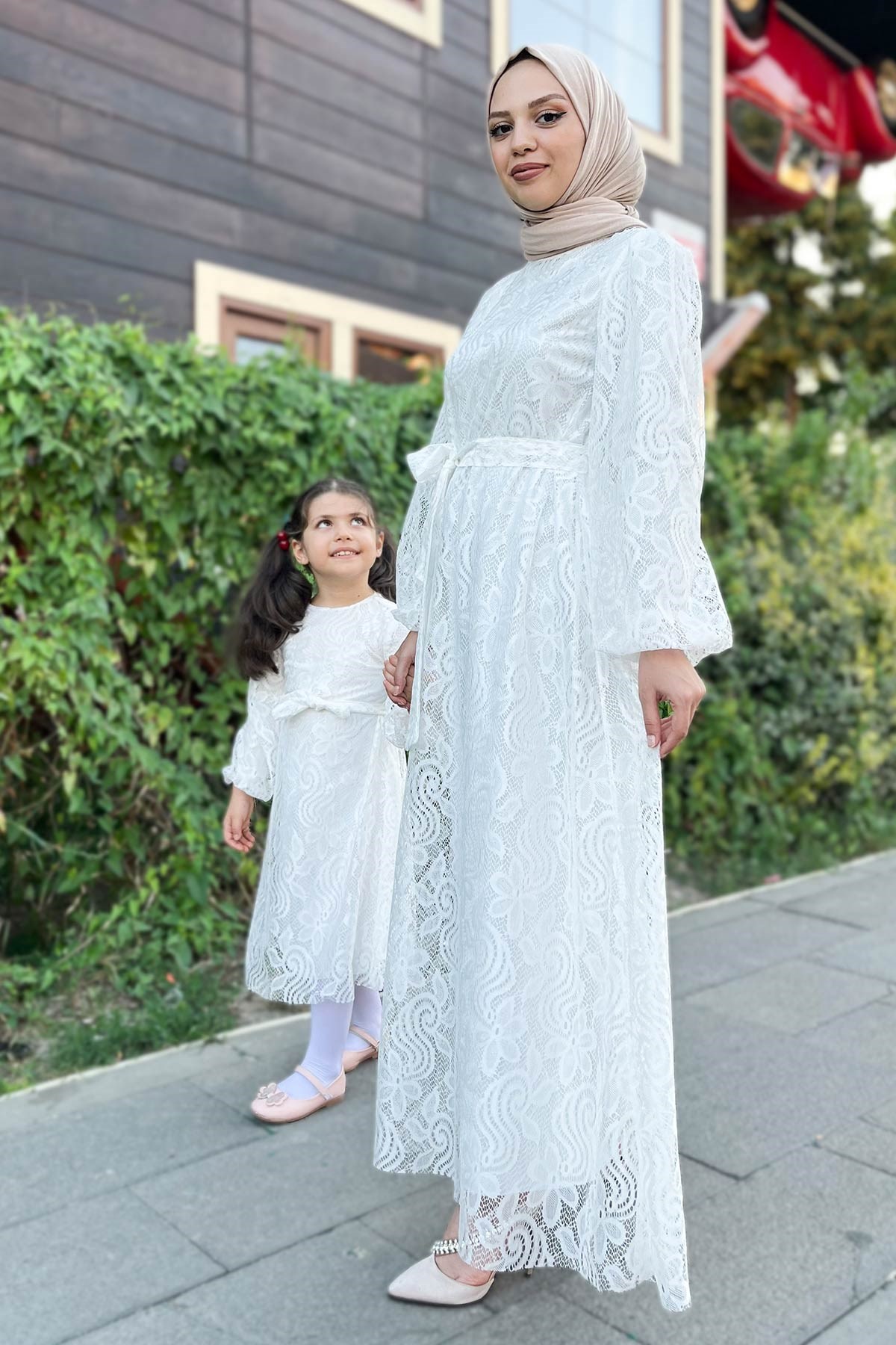 Dantelli Anne Elbise Beyaz 13303
