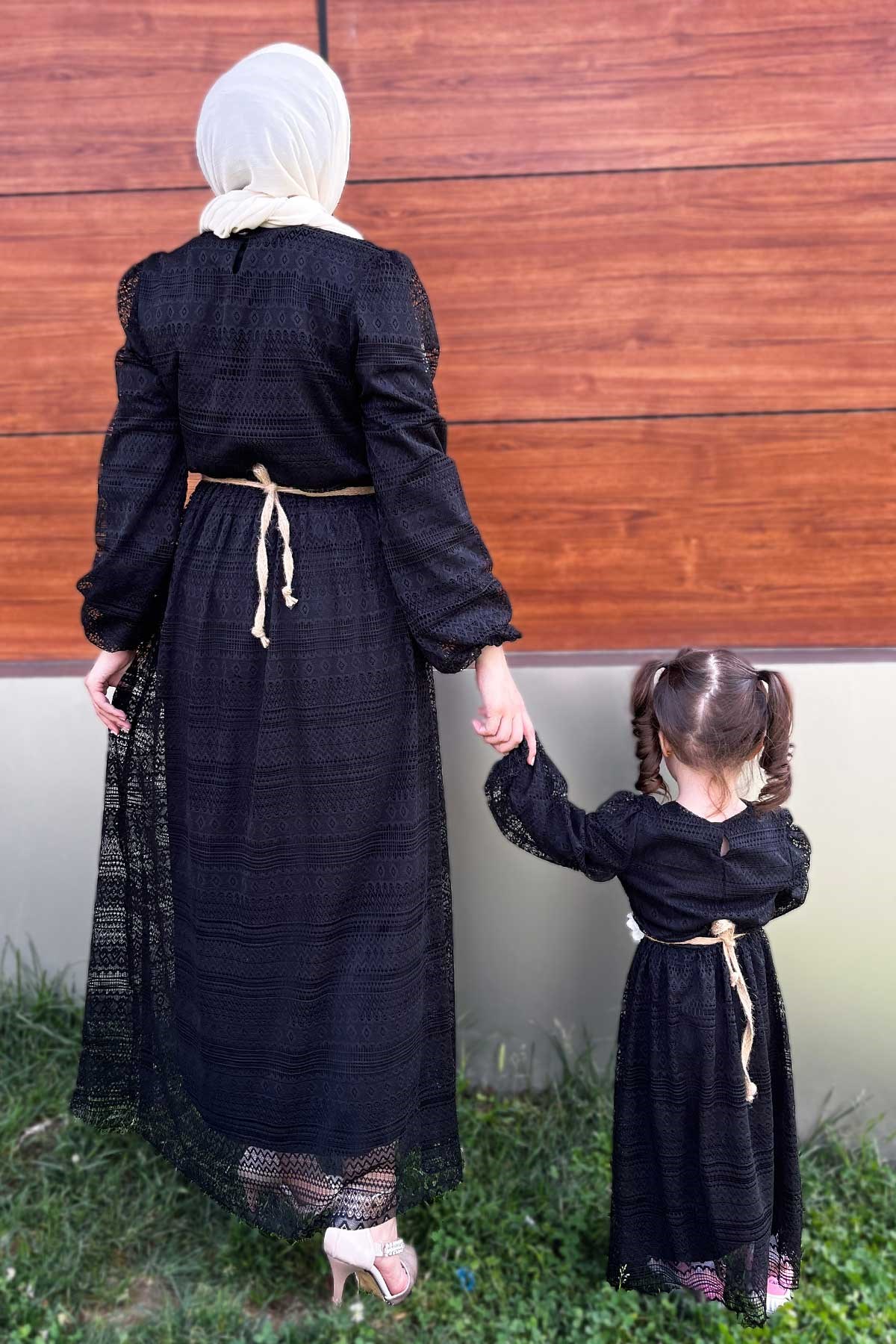 Dantelli Anne Elbise Siyah 16800